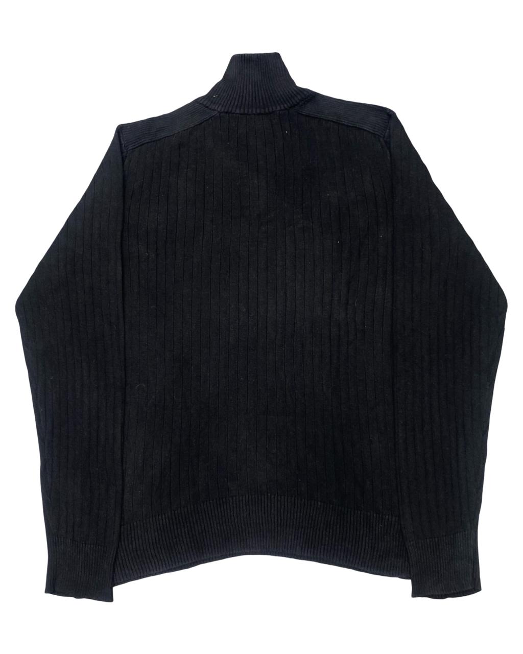 Calvin Klein Jeans Black Ribbed Quarter-Zip Sweater