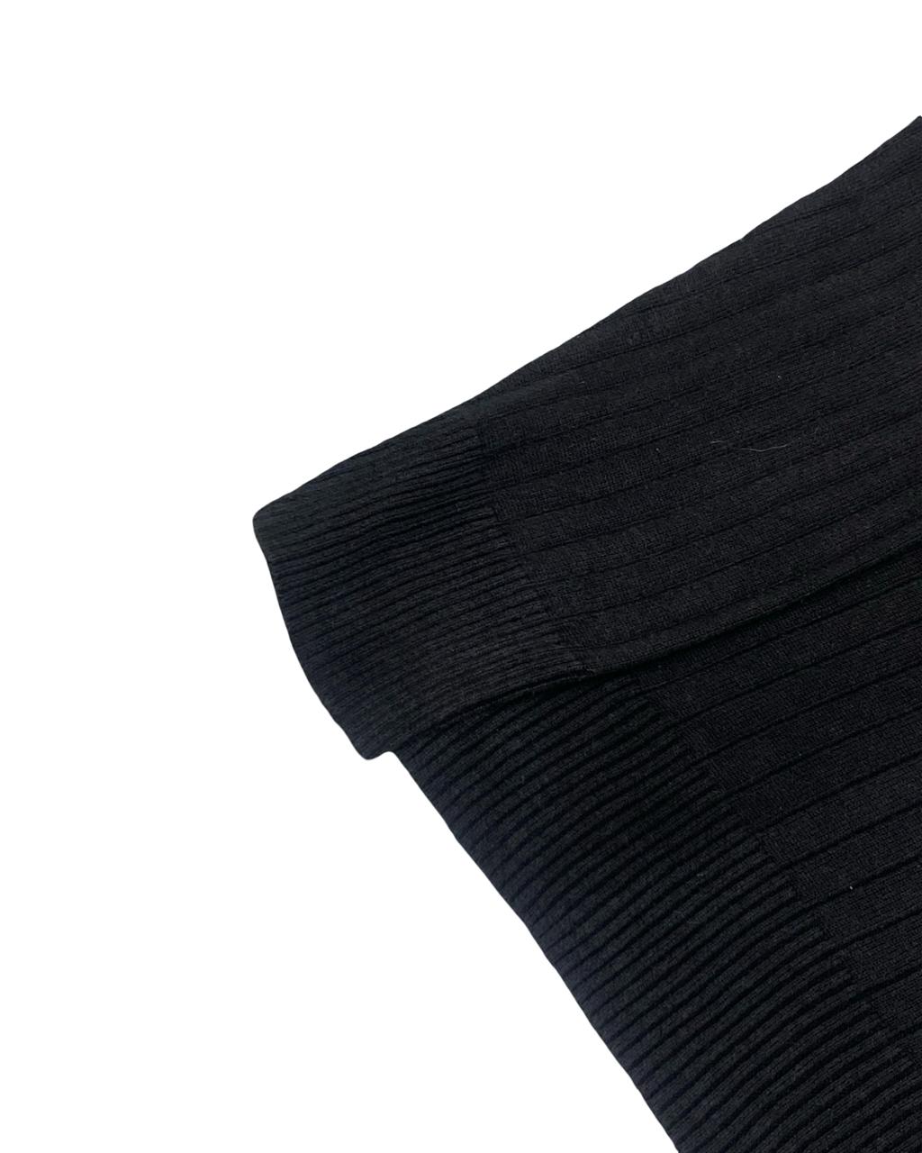 Calvin Klein Jeans Black Ribbed Quarter-Zip Sweater