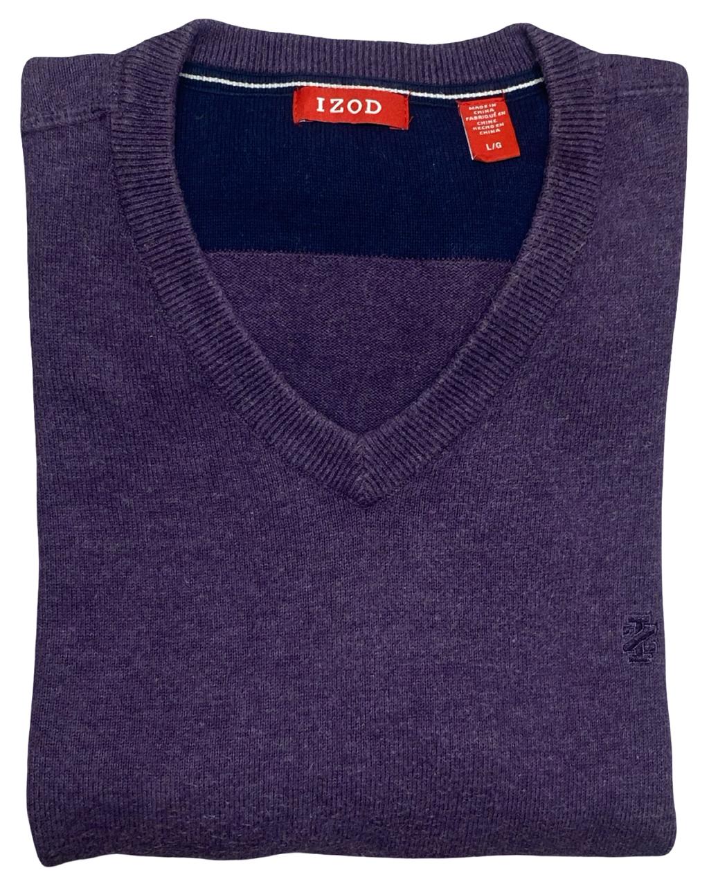 IZOD Purple V-Neck Knit Sweater