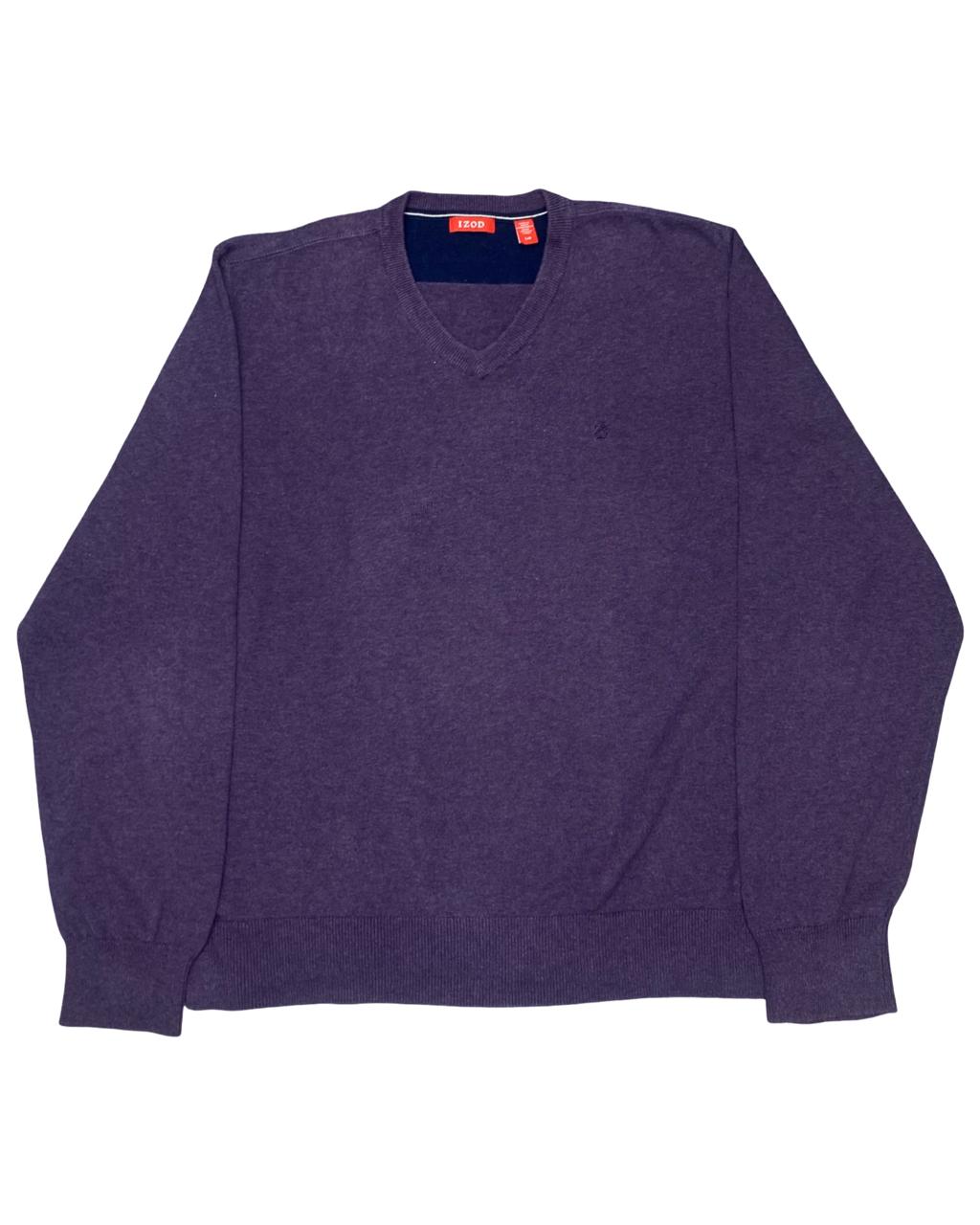 IZOD Purple V-Neck Knit Sweater