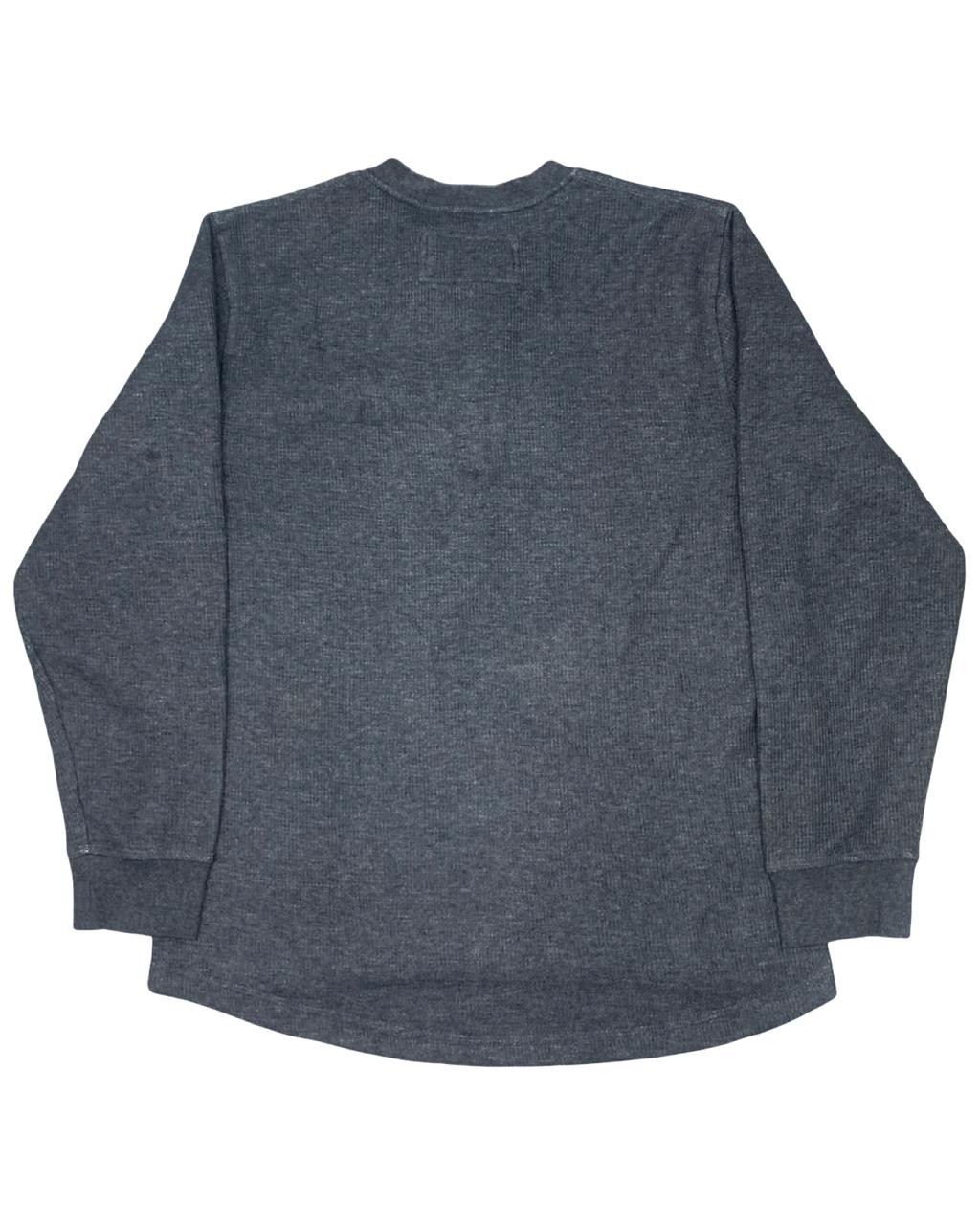 L.L.Bean Navy Henley Sherpa-Lined Sweater