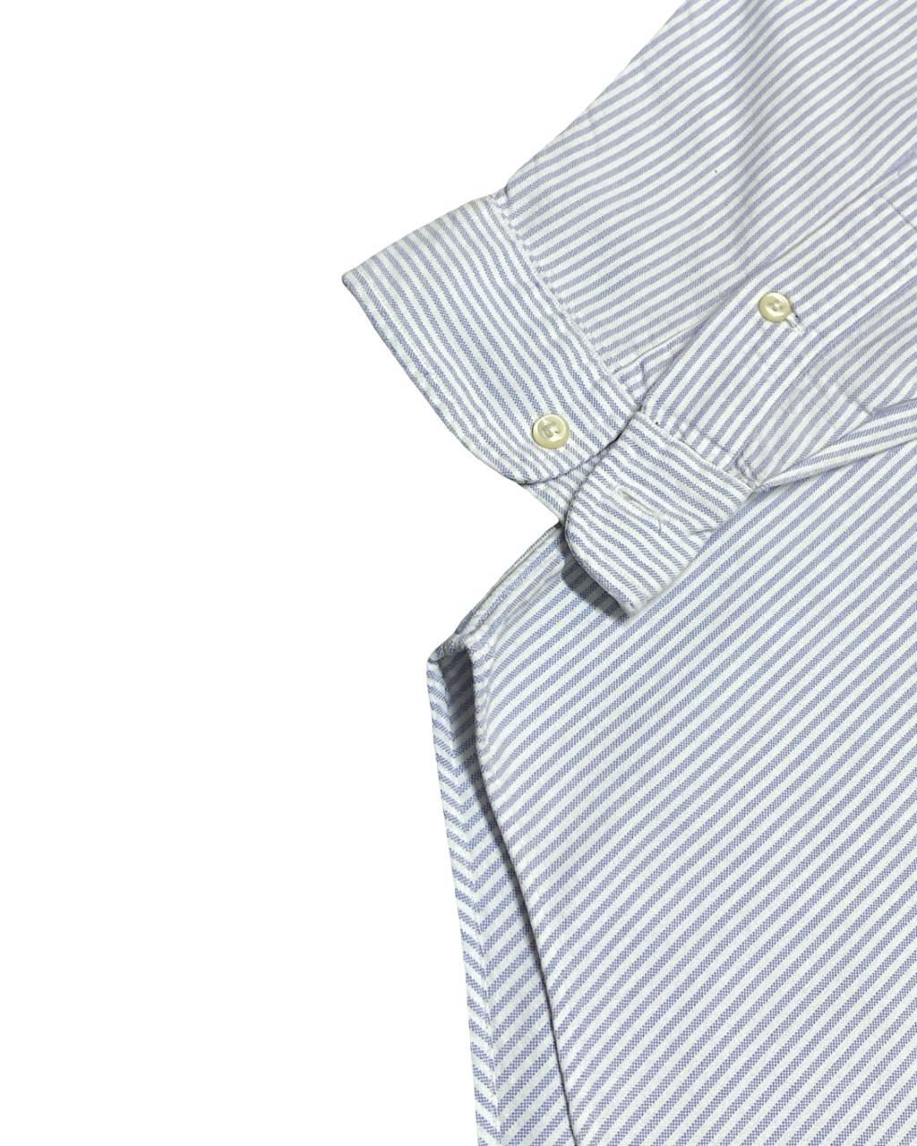 Ralph Lauren Blue & White Striped Button-Down Shirt