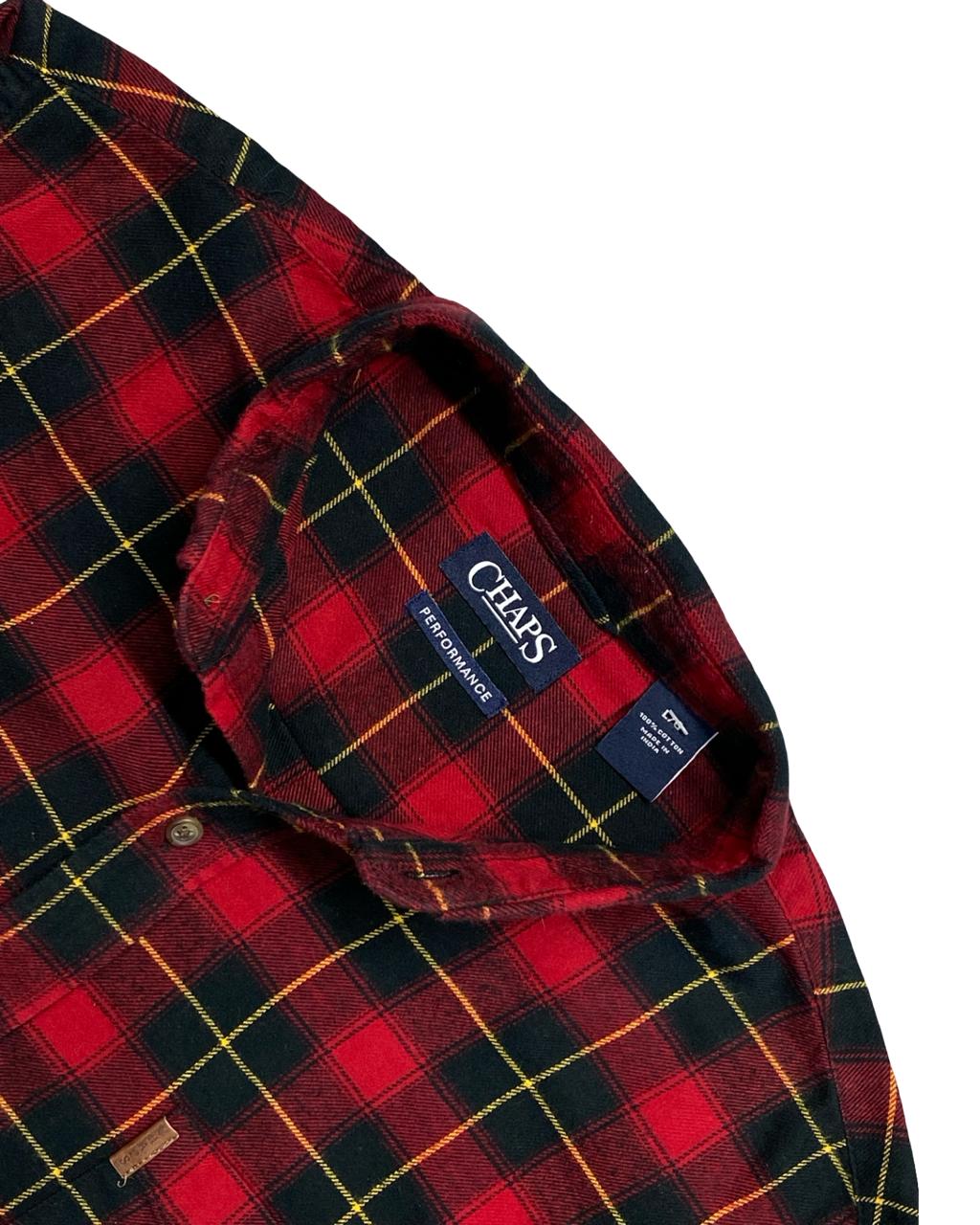 Chaps Red & Black Plaid Button-Down Shirt