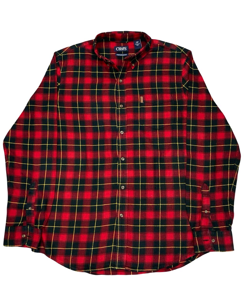 Chaps Red & Black Plaid Button-Down Shirt