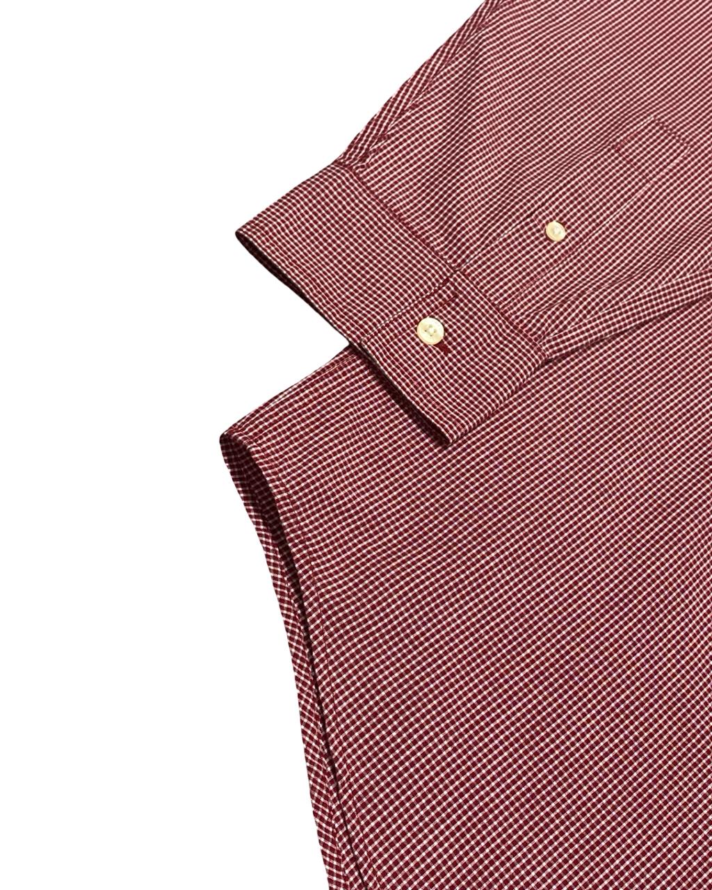 Chaps Red & White Gingham Check Button-Down Shirt