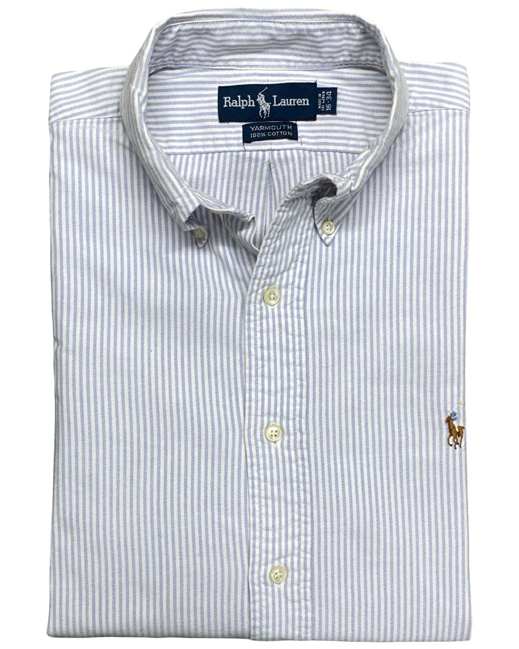Ralph Lauren Blue & White Striped Button-Down Shirt