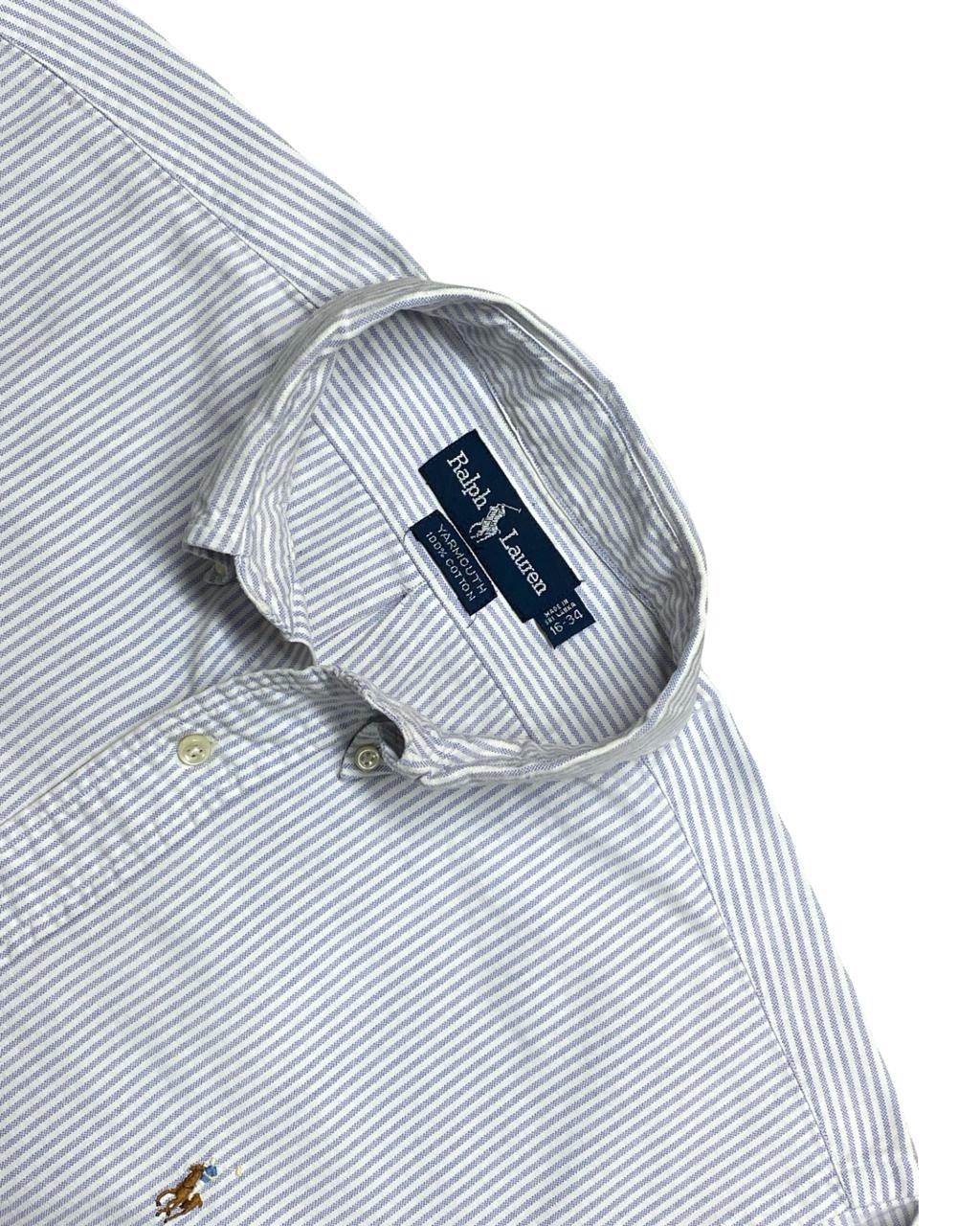 Ralph Lauren Blue & White Striped Button-Down Shirt