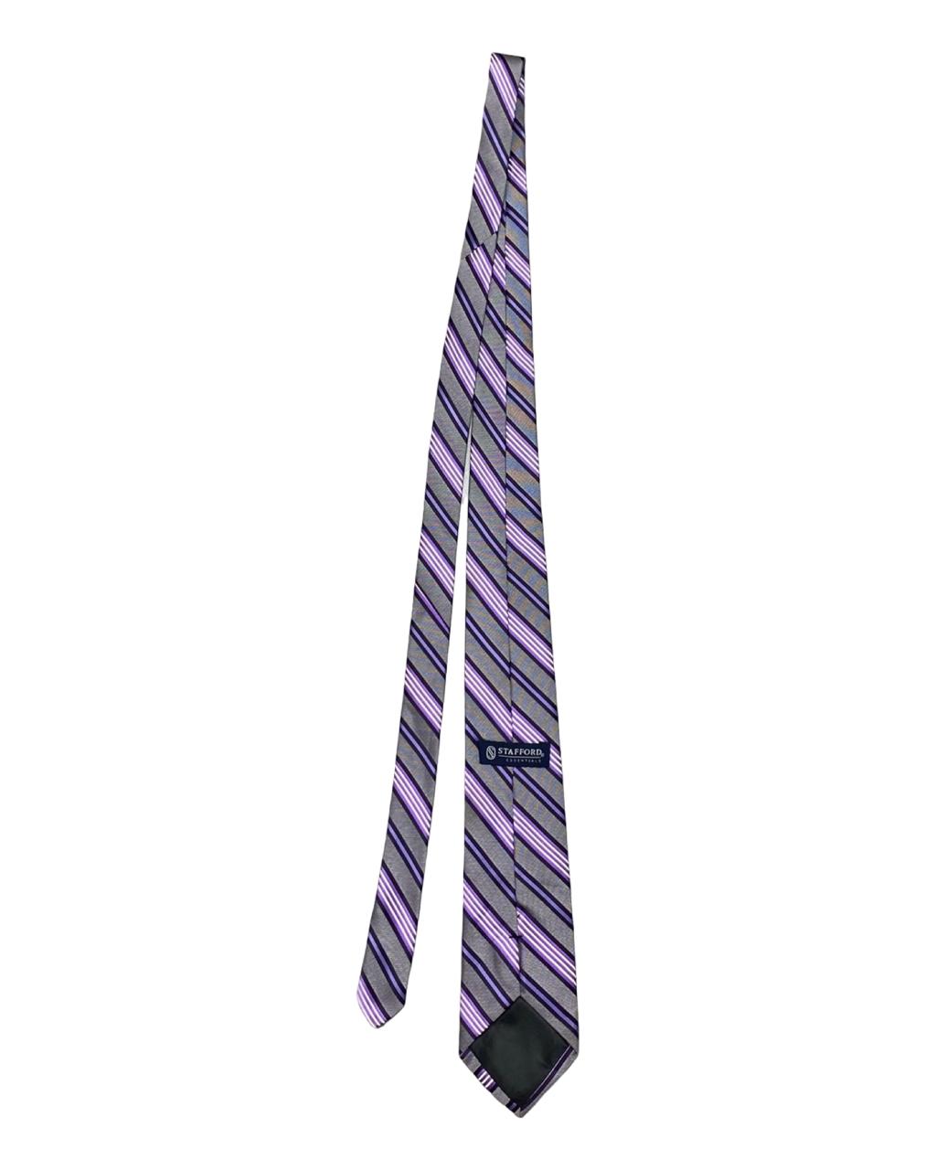 Stafford - Grey & Purple Striped Pattern