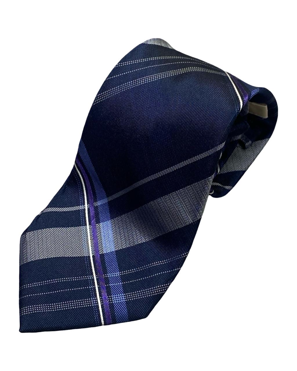 Michael Kors - Navy Blue & Grey Plaid Pattern