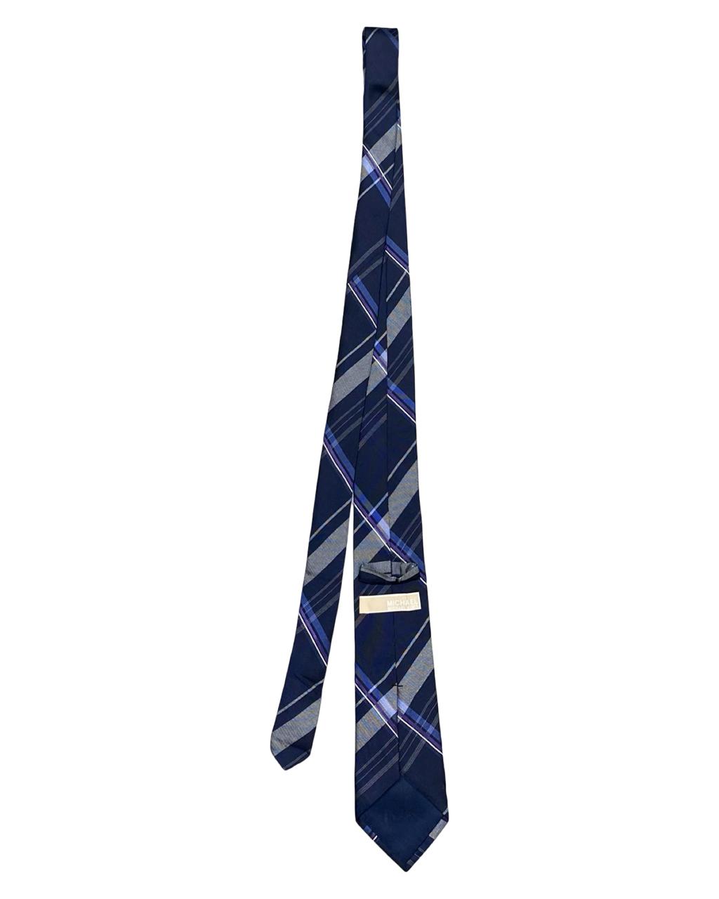 Michael Kors - Navy Blue & Grey Plaid Pattern