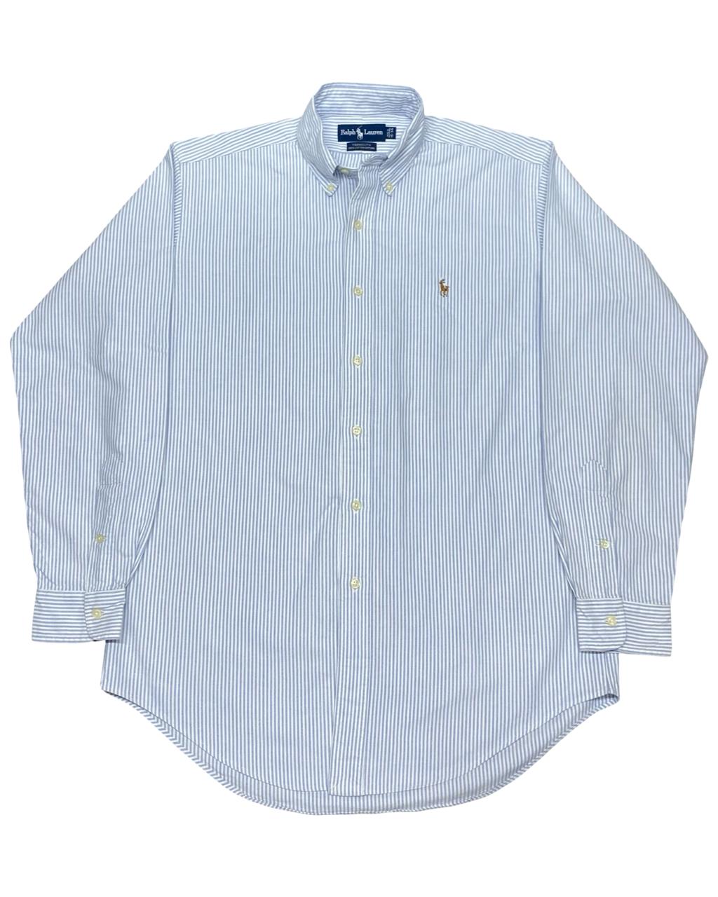 Ralph Lauren Blue & White Striped Button-Down Shirt