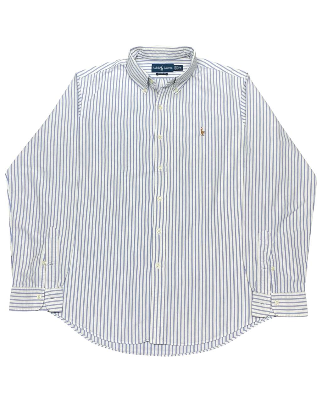 Ralph Lauren Blue & White Striped Button-Down Shirt