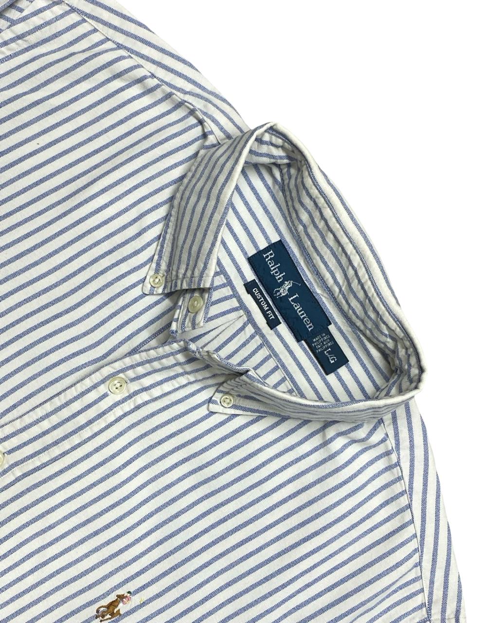 Ralph Lauren Blue & White Striped Button-Down Shirt