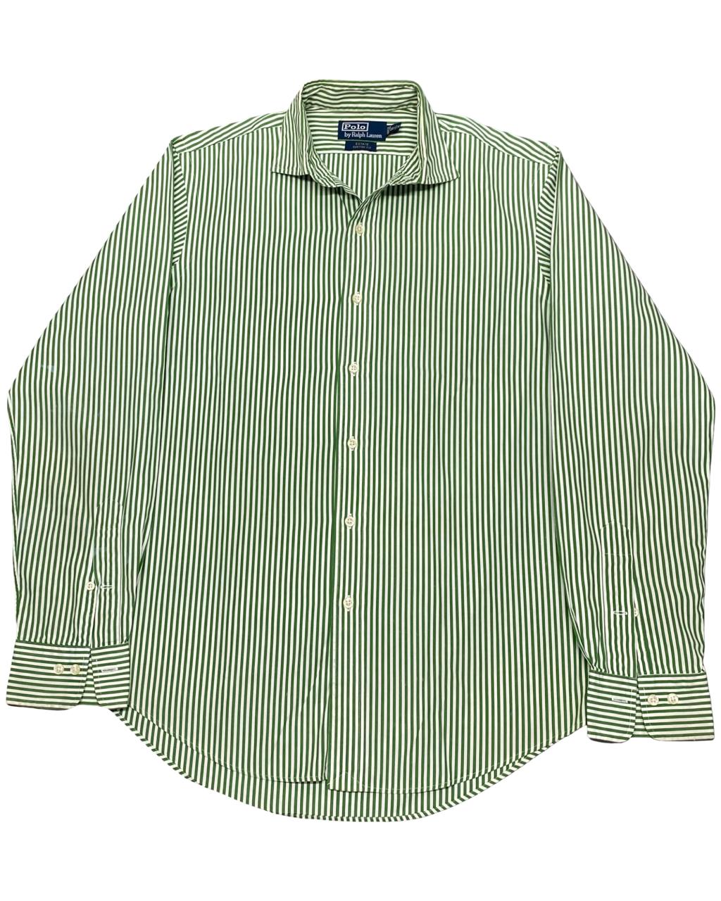 Ralph Lauren Green & White Striped Button-Down Shirt