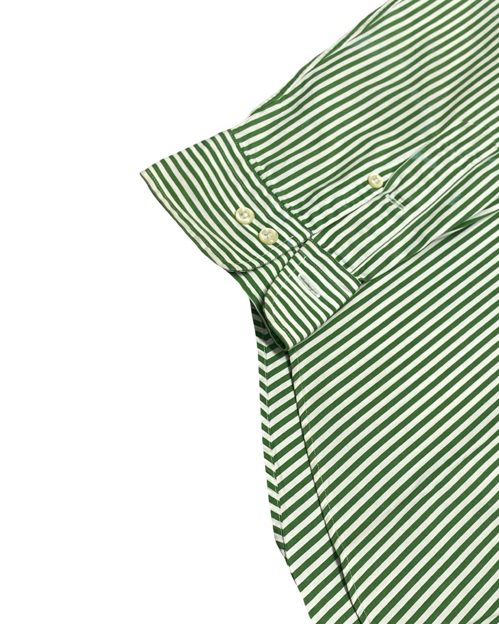 Ralph Lauren Green & White Striped Button-Down Shirt