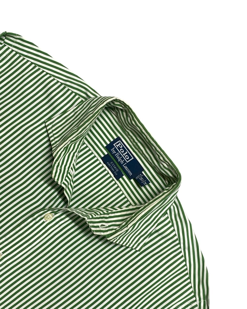 Ralph Lauren Green & White Striped Button-Down Shirt