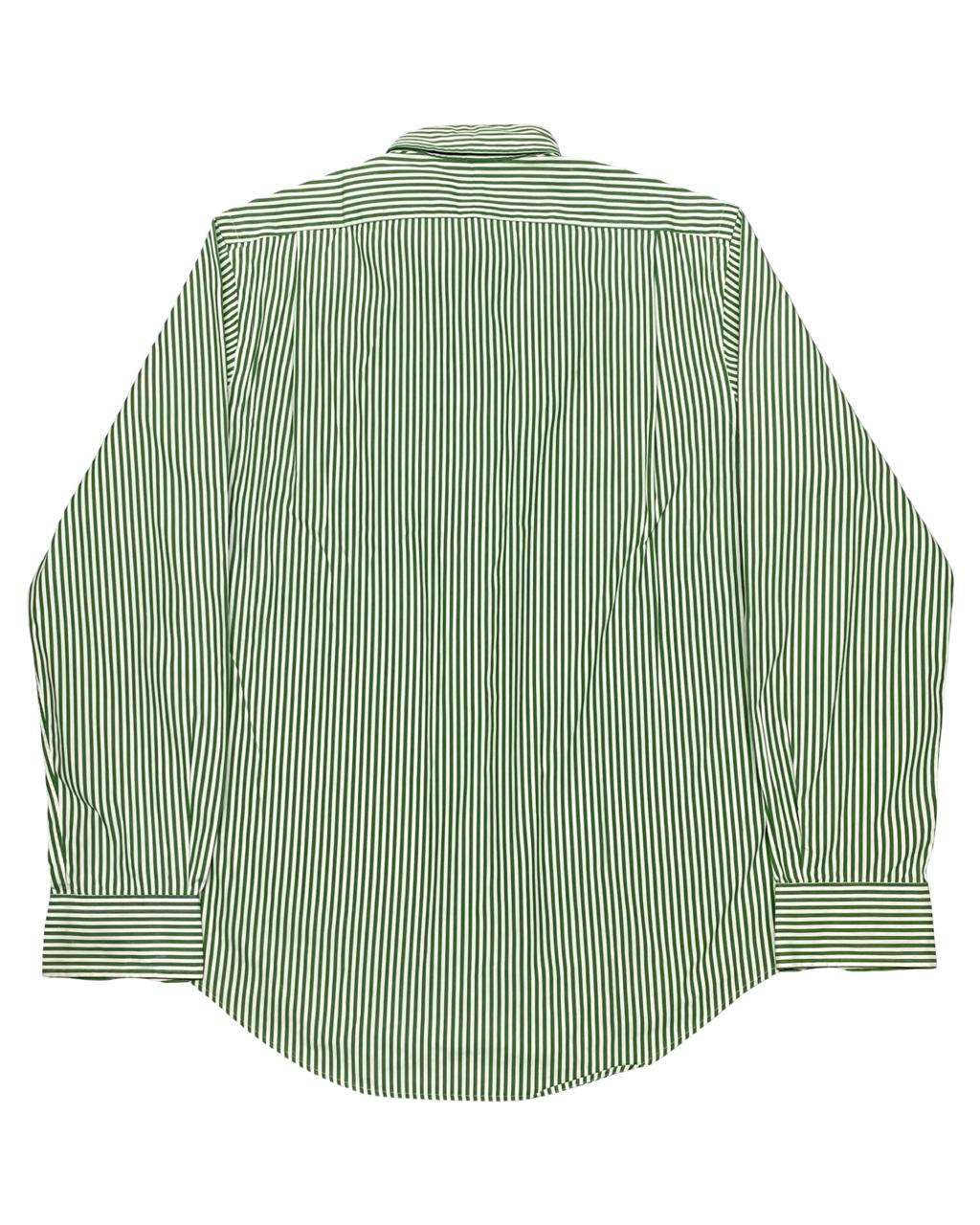 Ralph Lauren Green & White Striped Button-Down Shirt