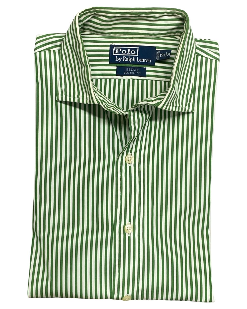 Ralph Lauren Green & White Striped Button-Down Shirt