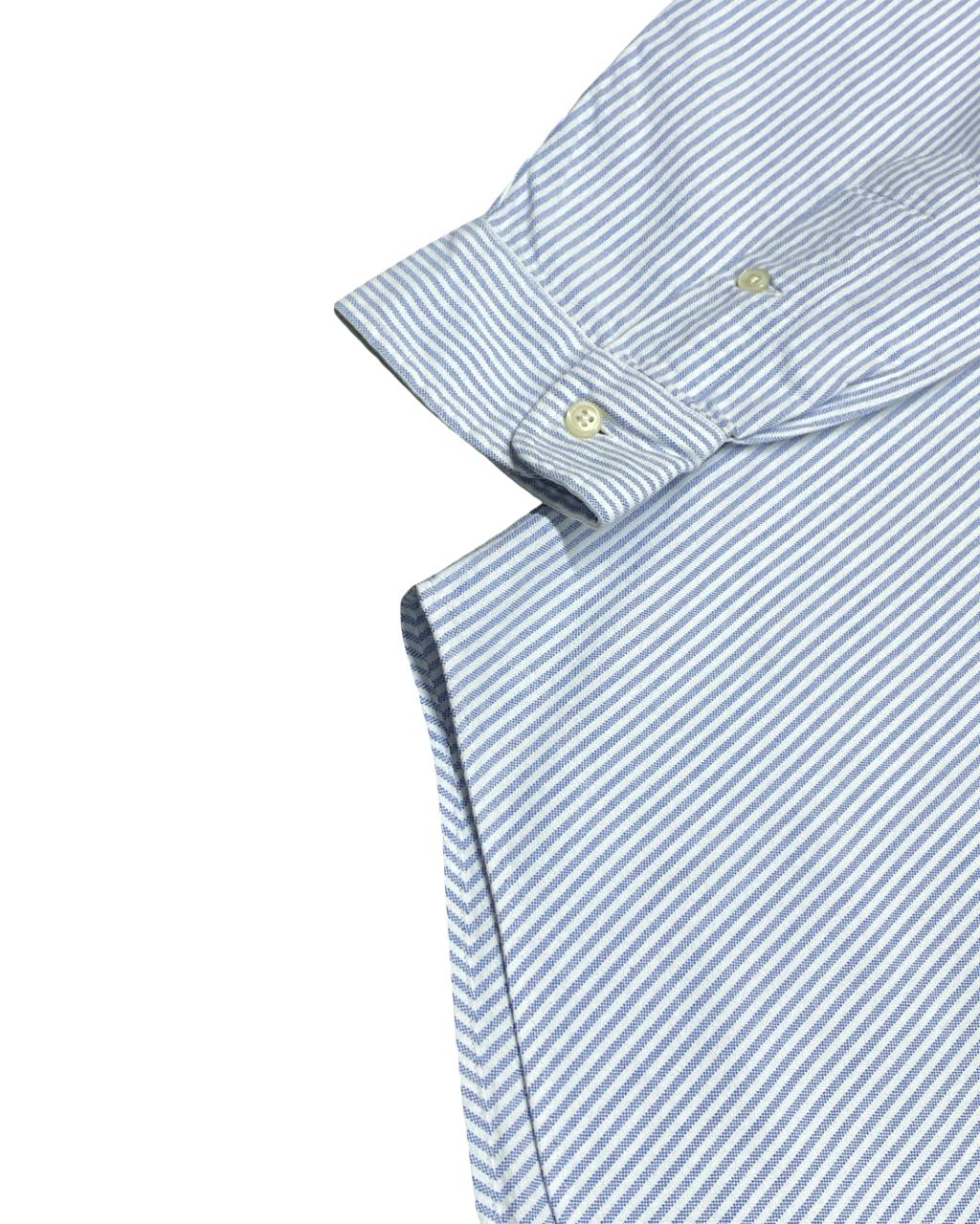 Ralph Lauren Blue & White Striped Button-Down Shirt