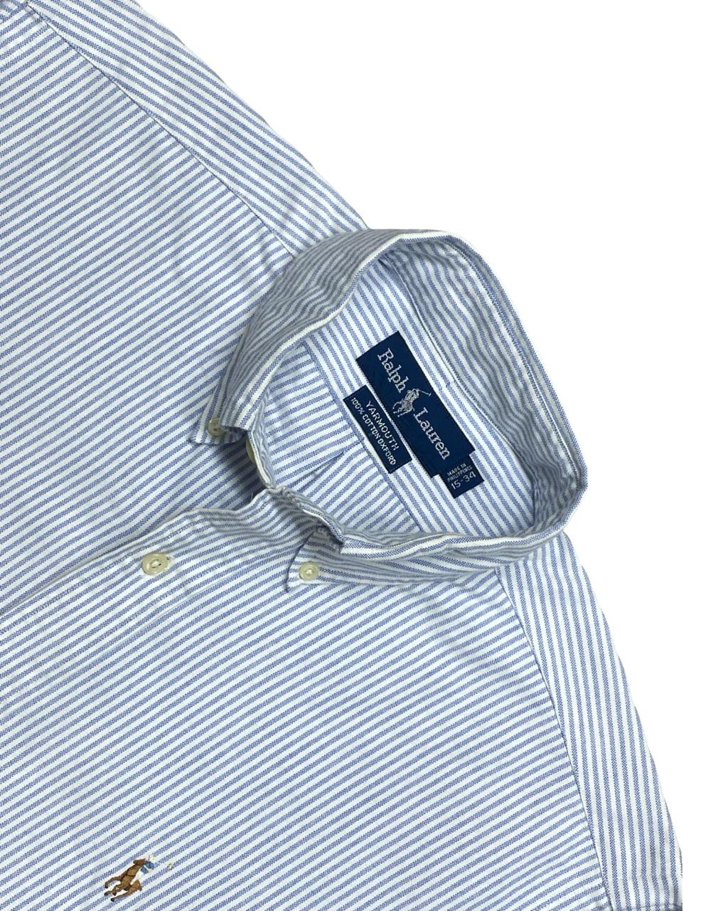 Ralph Lauren Blue & White Striped Button-Down Shirt