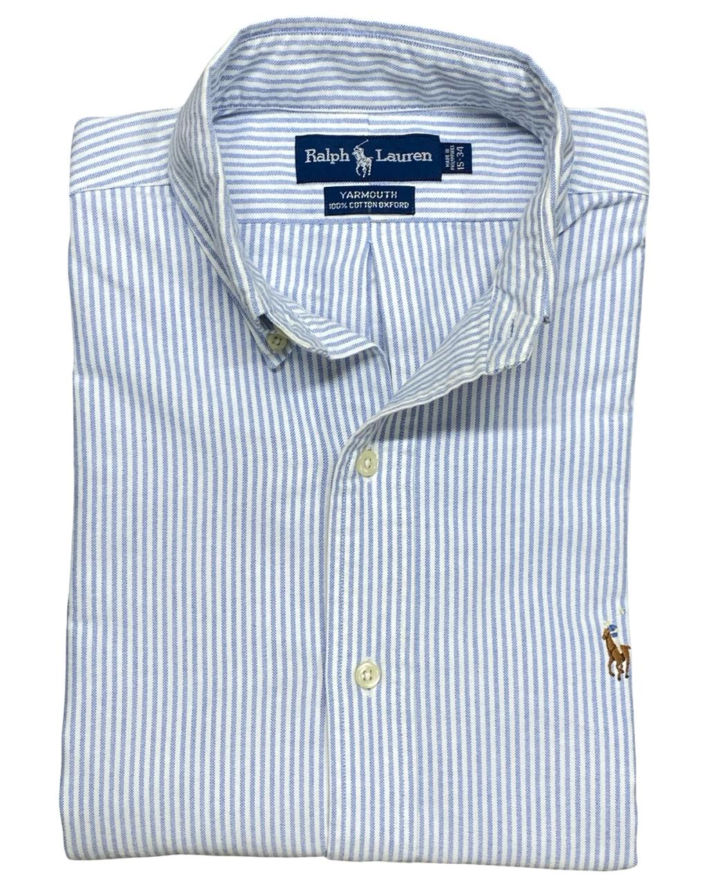 Ralph Lauren Blue & White Striped Button-Down Shirt