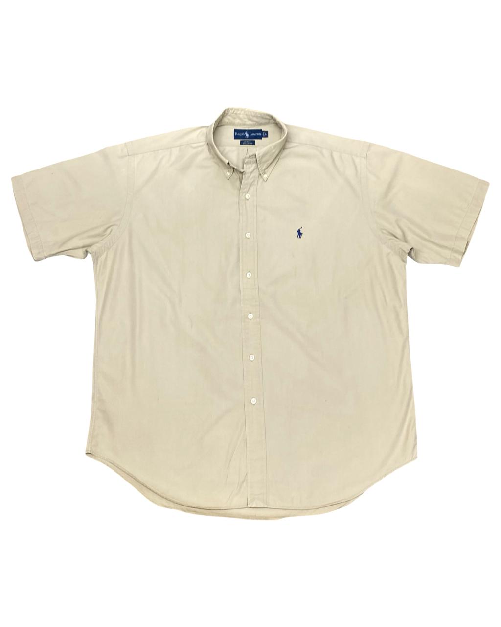 Ralph Lauren Beige Short-Sleeve Button-Down Shirt