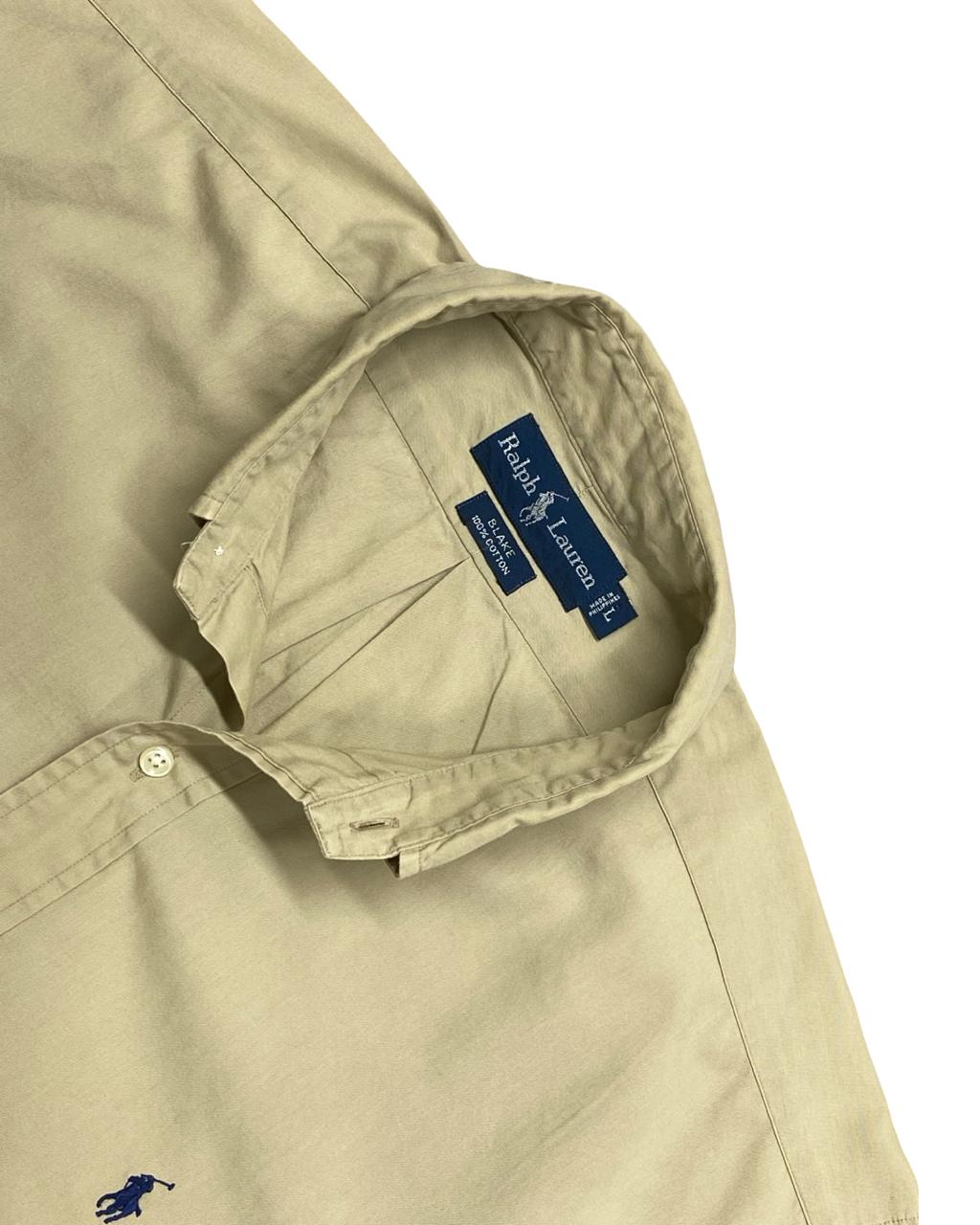 Ralph Lauren Beige Short-Sleeve Button-Down Shirt