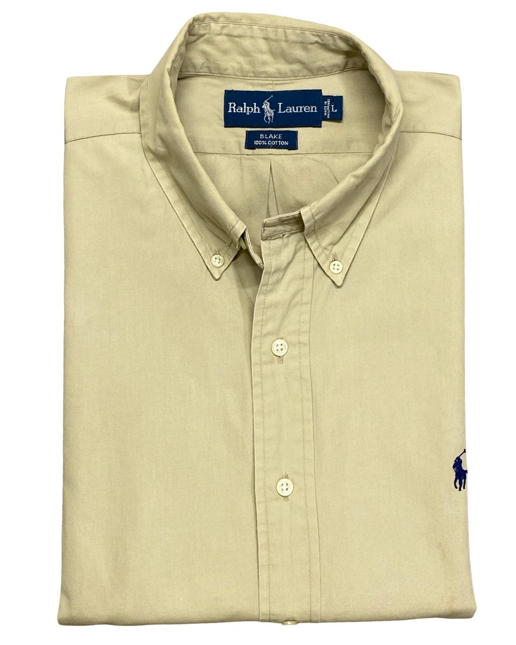 Ralph Lauren Beige Short-Sleeve Button-Down Shirt