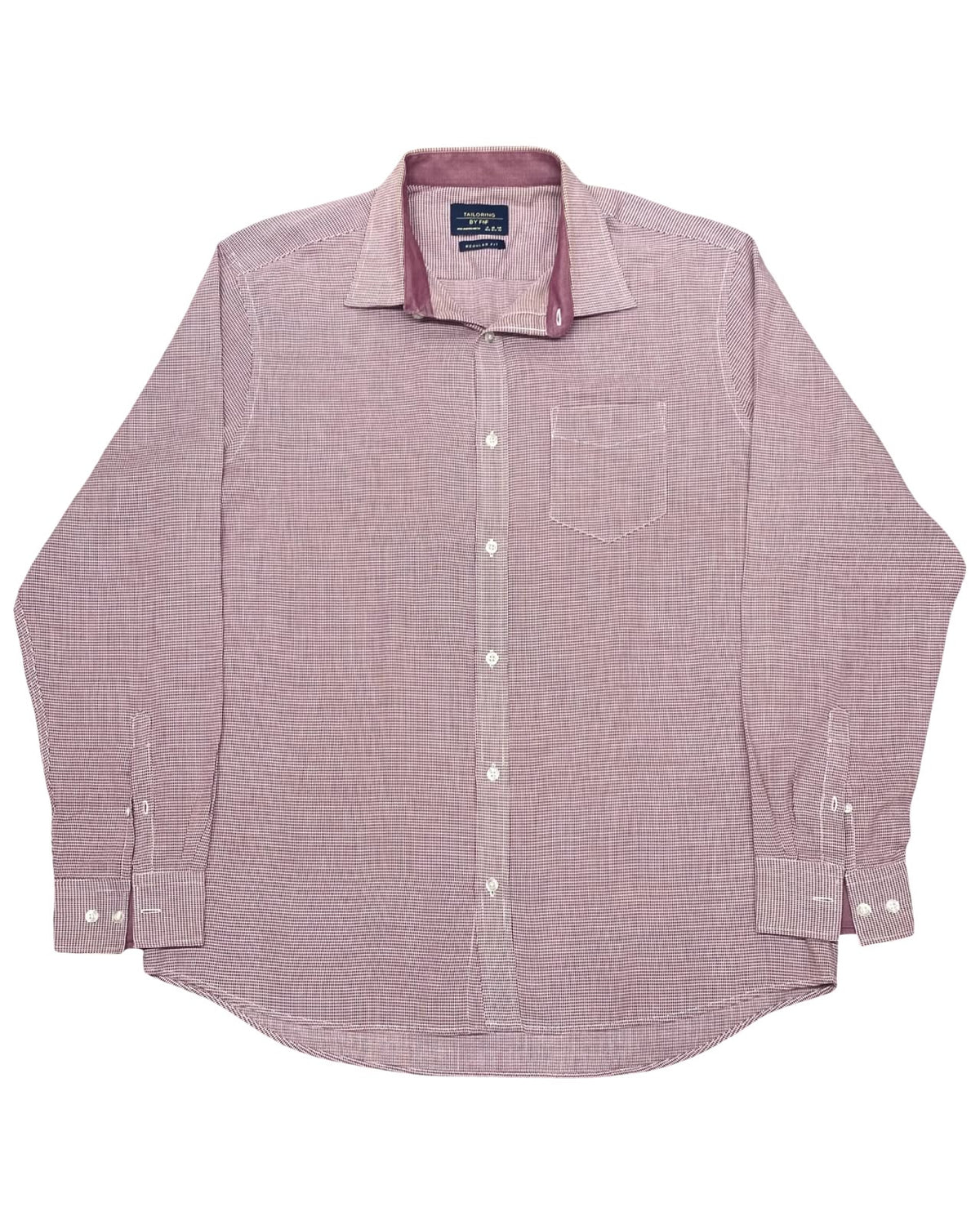 F&F Burgundy Gingham Check Button-Down Shirt