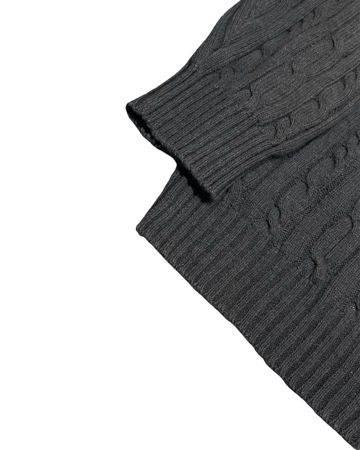 IZOD Charcoal Cable-Knit Quarter-Zip Sweater