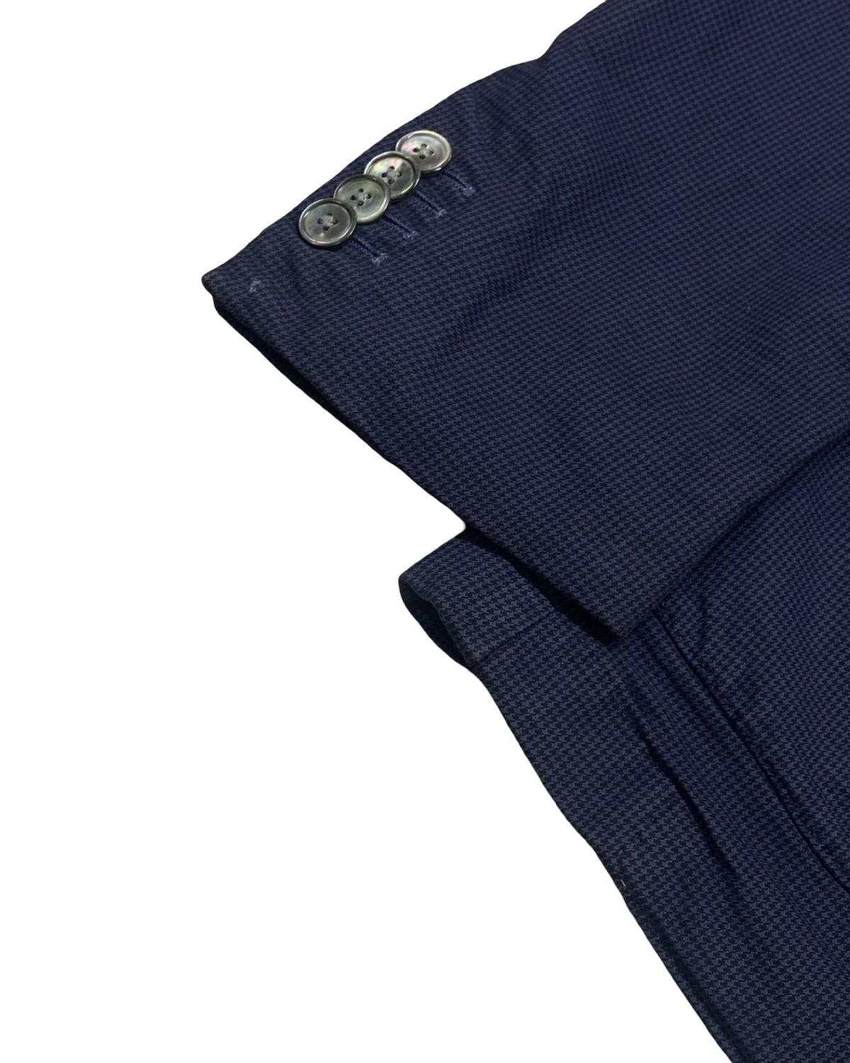 BOSS Hugo Boss Navy Blue Checkered Stretch Blazer