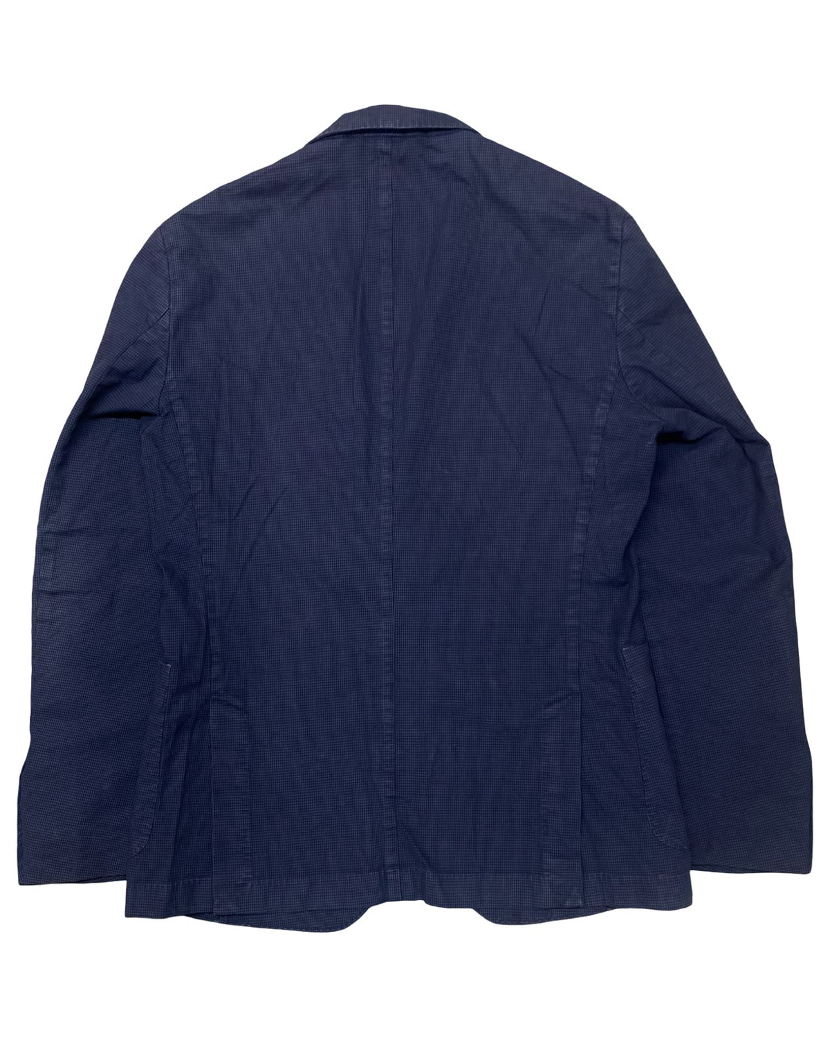 BOSS Hugo Boss Navy Blue Checkered Stretch Blazer