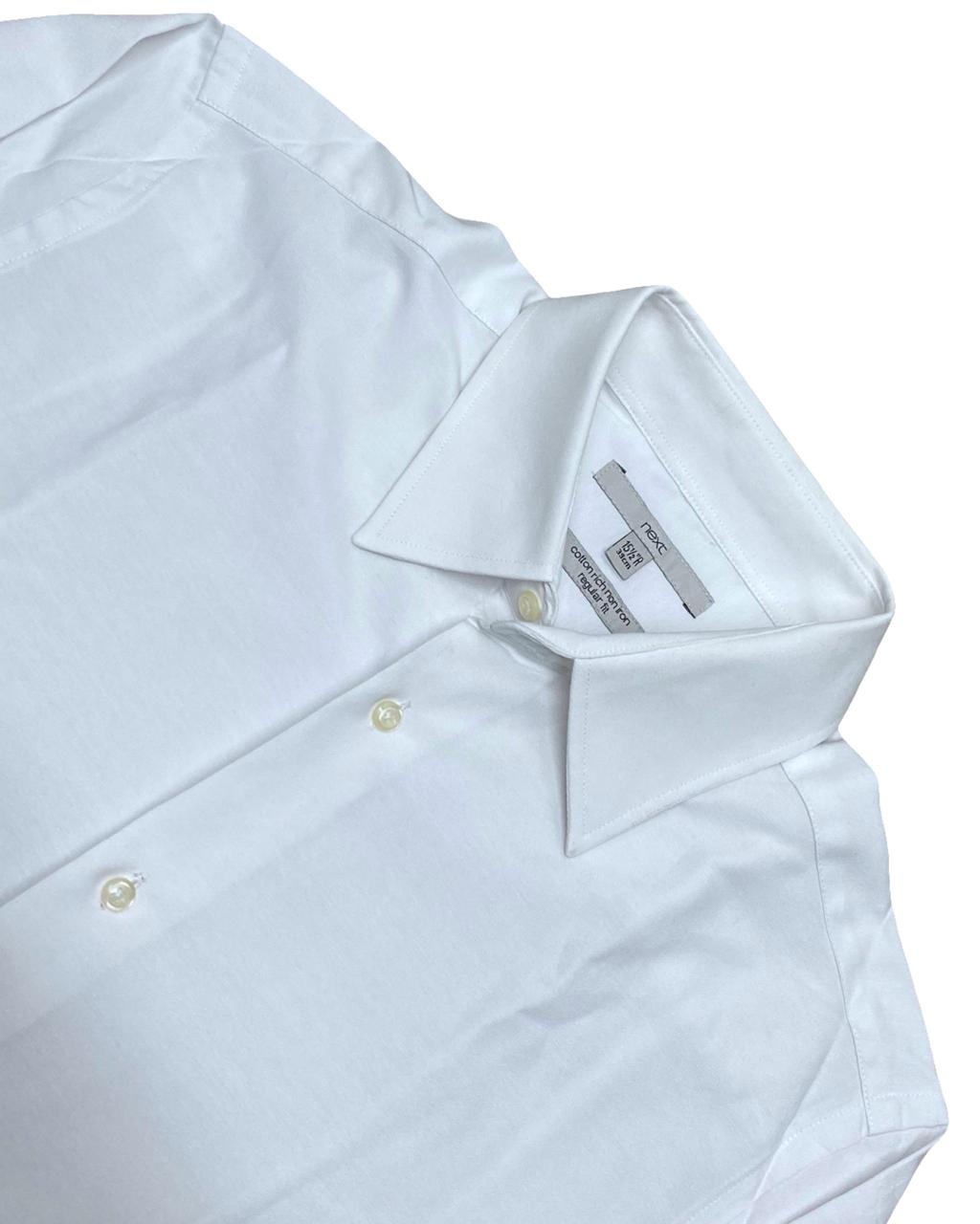 Next Crisp White Non-Iron Dress Shirt | Medium | Chest 22”
