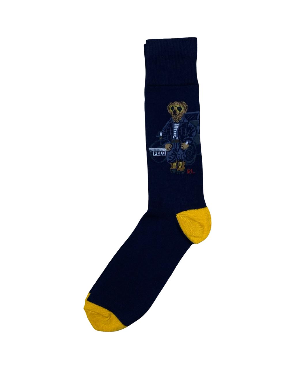 Ralph Lauren 3-Pair “Polo Bear & Plaid” Socks Set – Navy & Green | Factory Leftovers