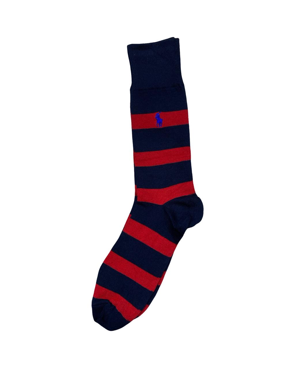 Ralph Lauren 3-Pair Multi-Stripe Socks Set – Navy, Green & Red | Factory Leftovers