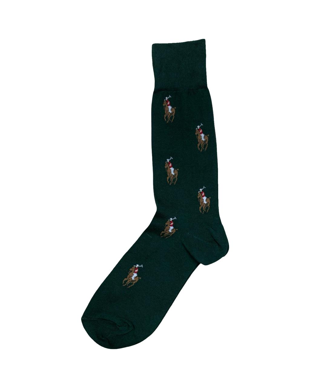 Ralph Lauren 3-Pair Polo Player Socks Set – Purple, Navy & Green | Factory Leftovers