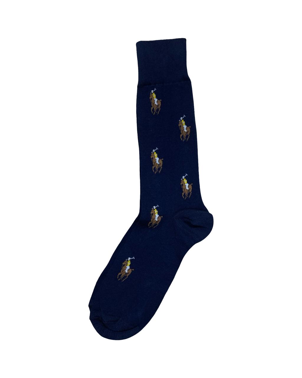 Ralph Lauren 3-Pair Polo Player Socks Set – Purple, Navy & Green | Factory Leftovers