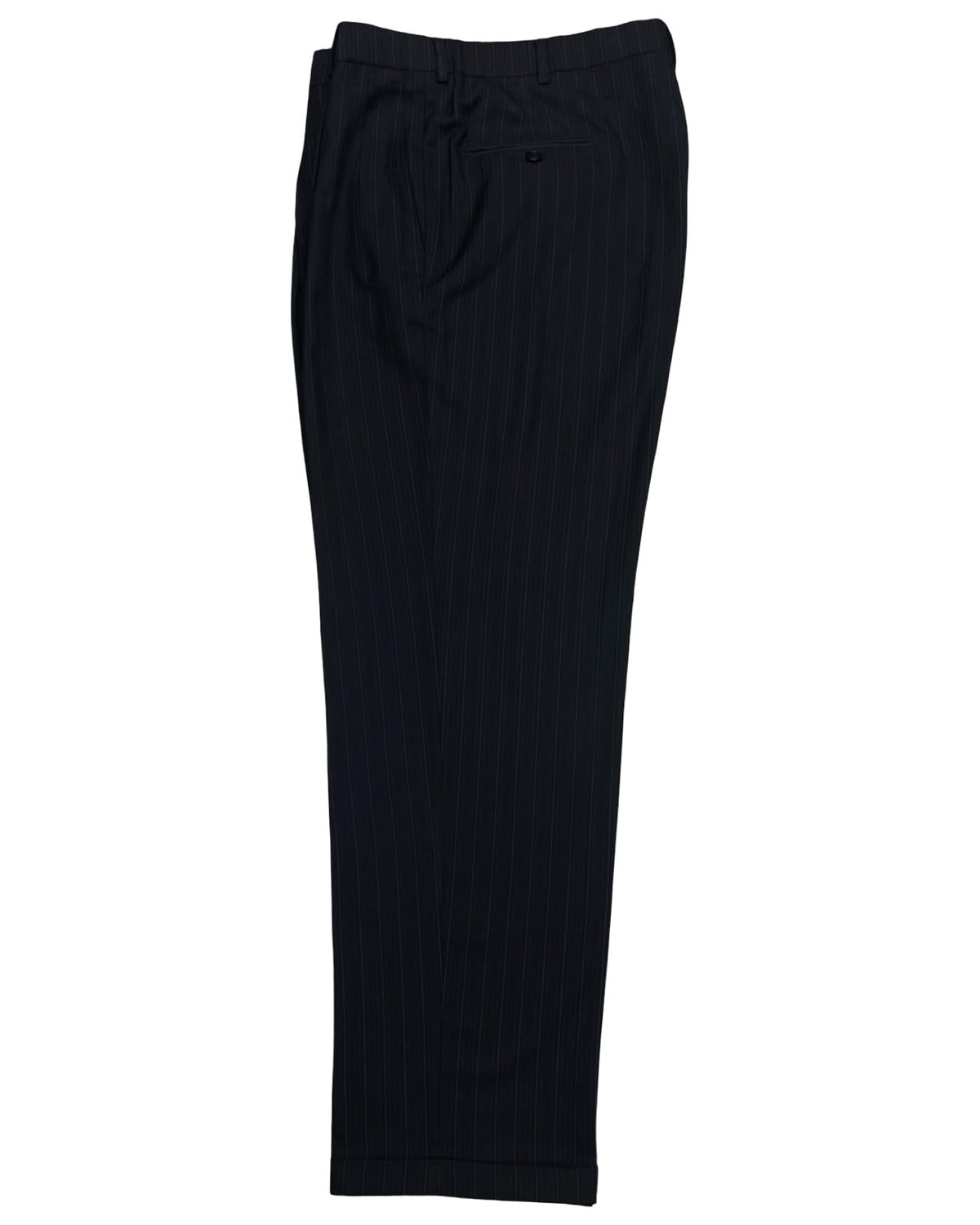 Haggar Navy Pinstripe Pleated Dress Trousers