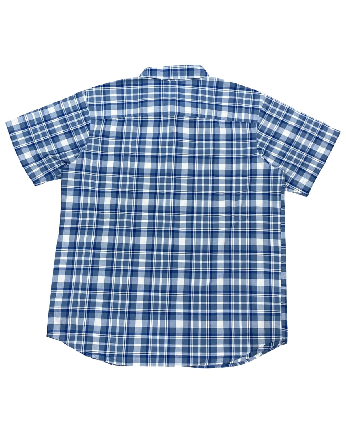 Columbia Blue Plaid Short-Sleeve Button-Down Shirt