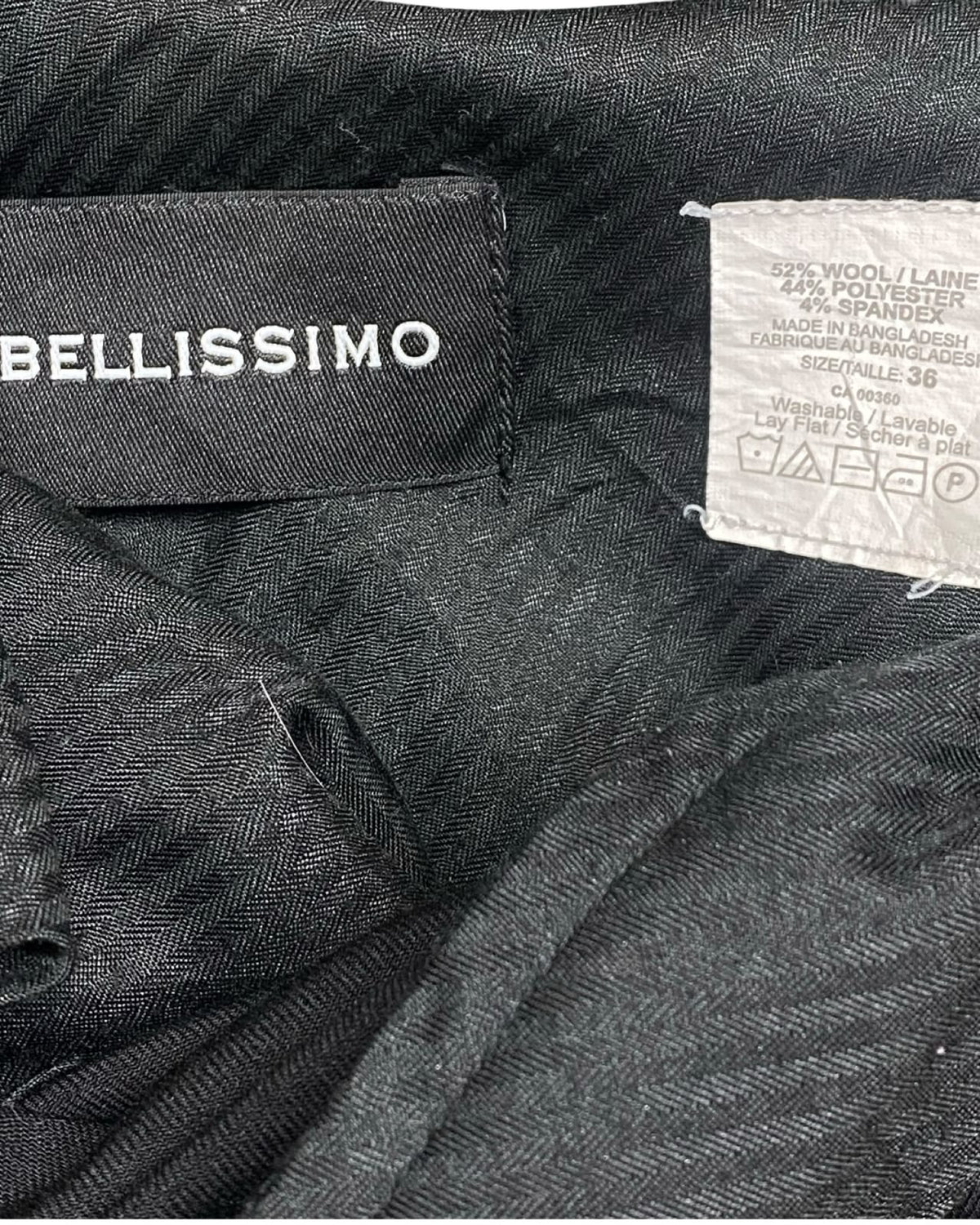Bellissimo Black Wool-Blend Dress Trousers