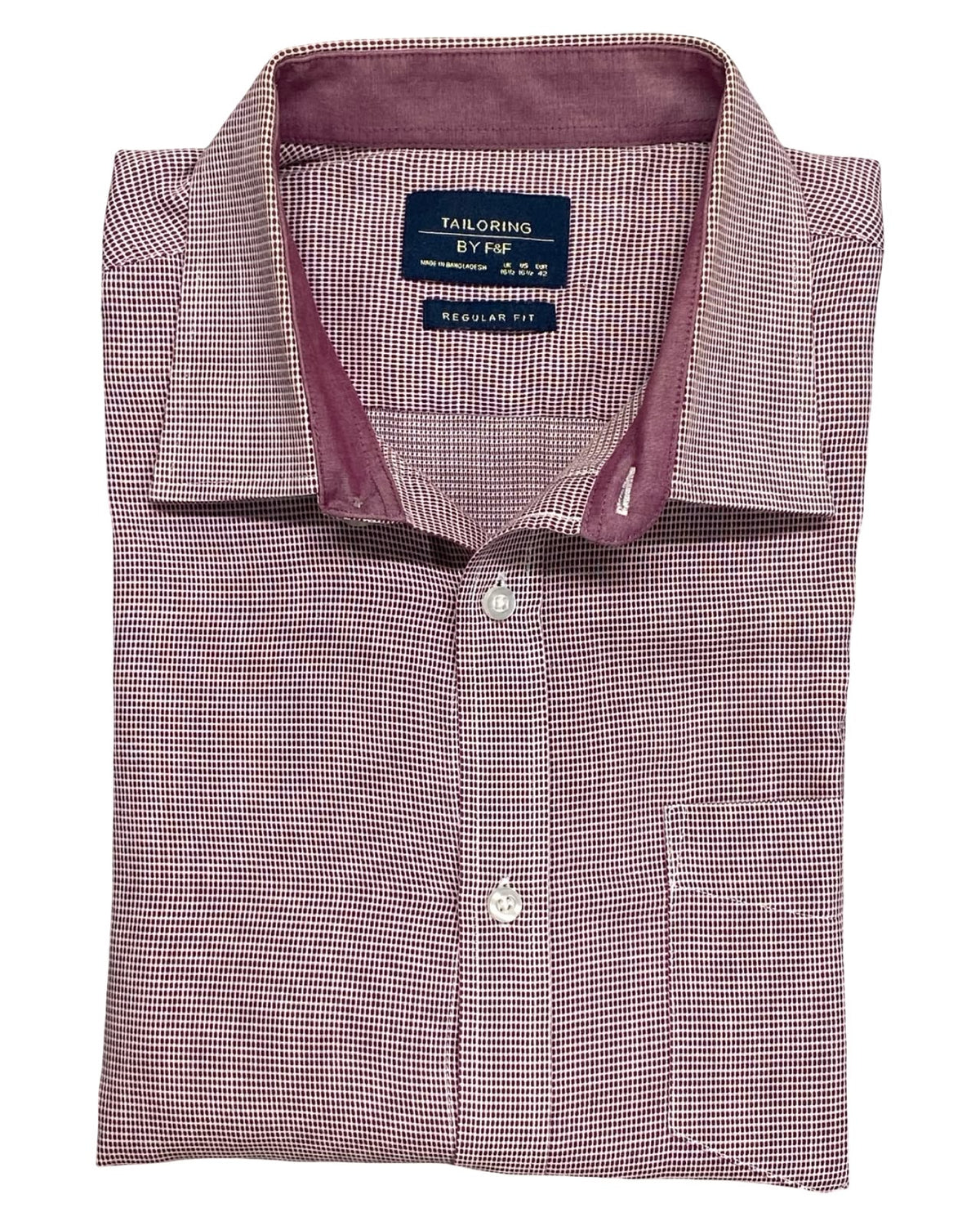 F&F Burgundy Gingham Check Button-Down Shirt