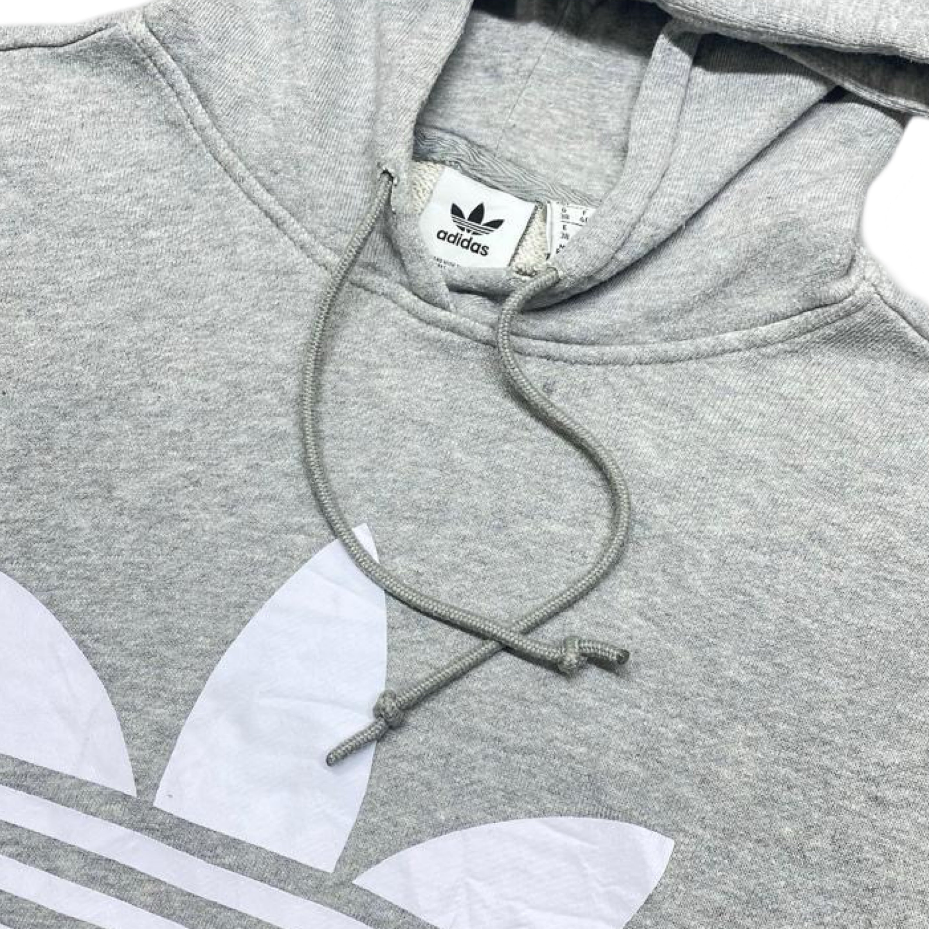 Adidas Originals Gray Hoodie with Iconic Trefoil Logo | Medium/Large