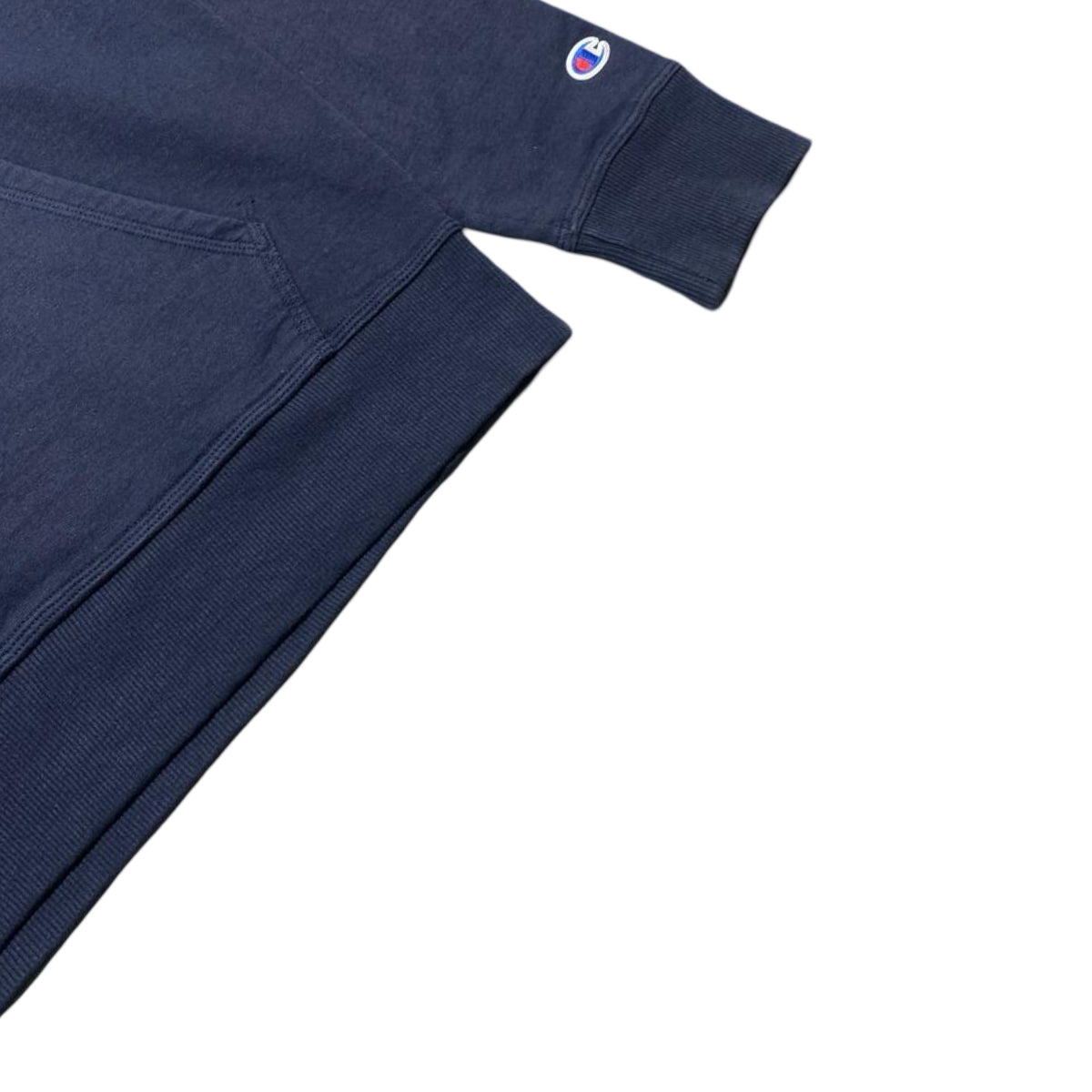 Champion Navy Hoodie with Iconic Script Logo | Medium/Large