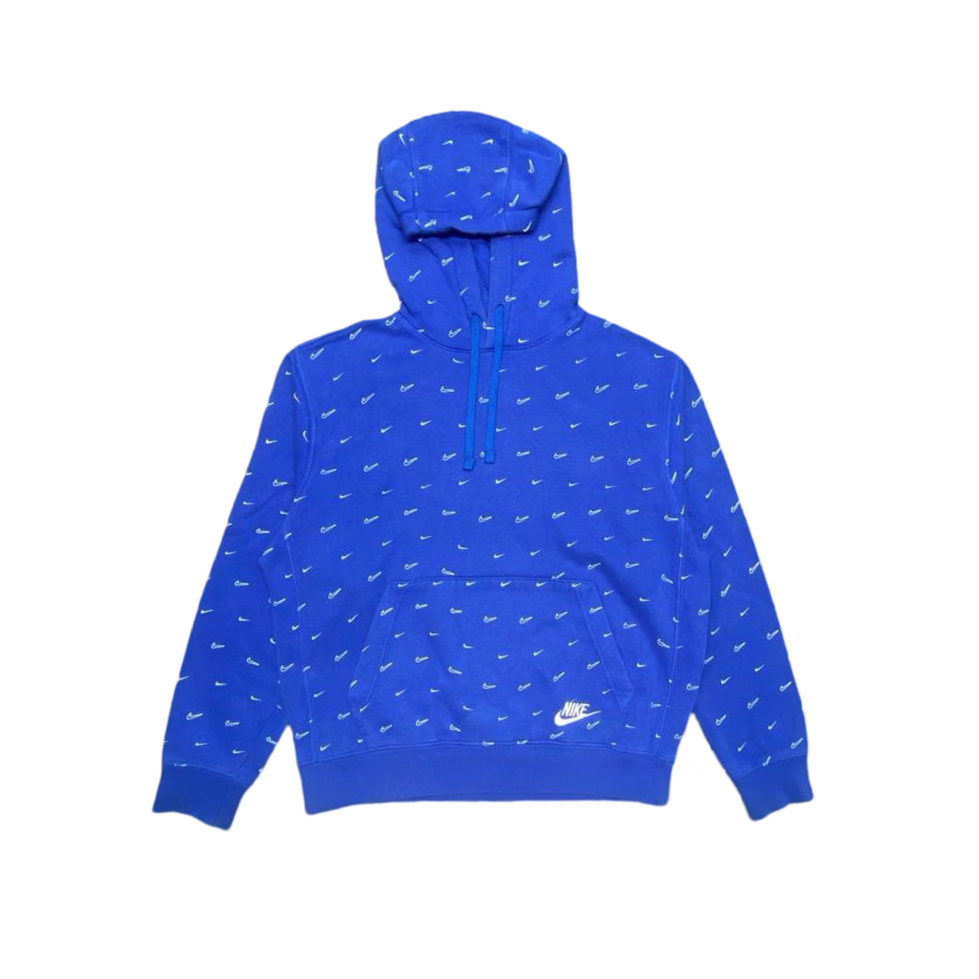 Nike Blue Hoodie with Miniature Swoosh Print | Medium