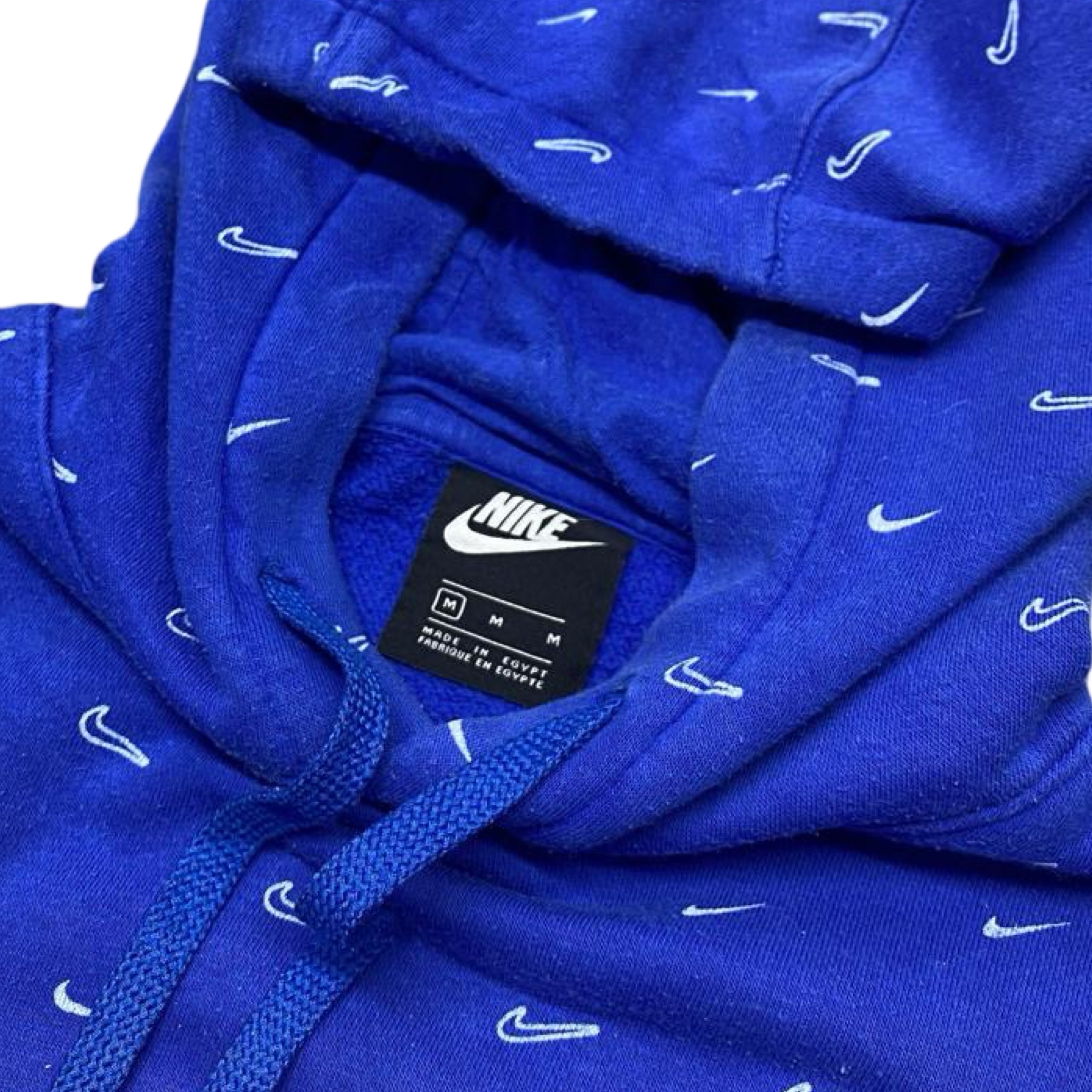 Nike Blue Hoodie with Miniature Swoosh Print | Medium