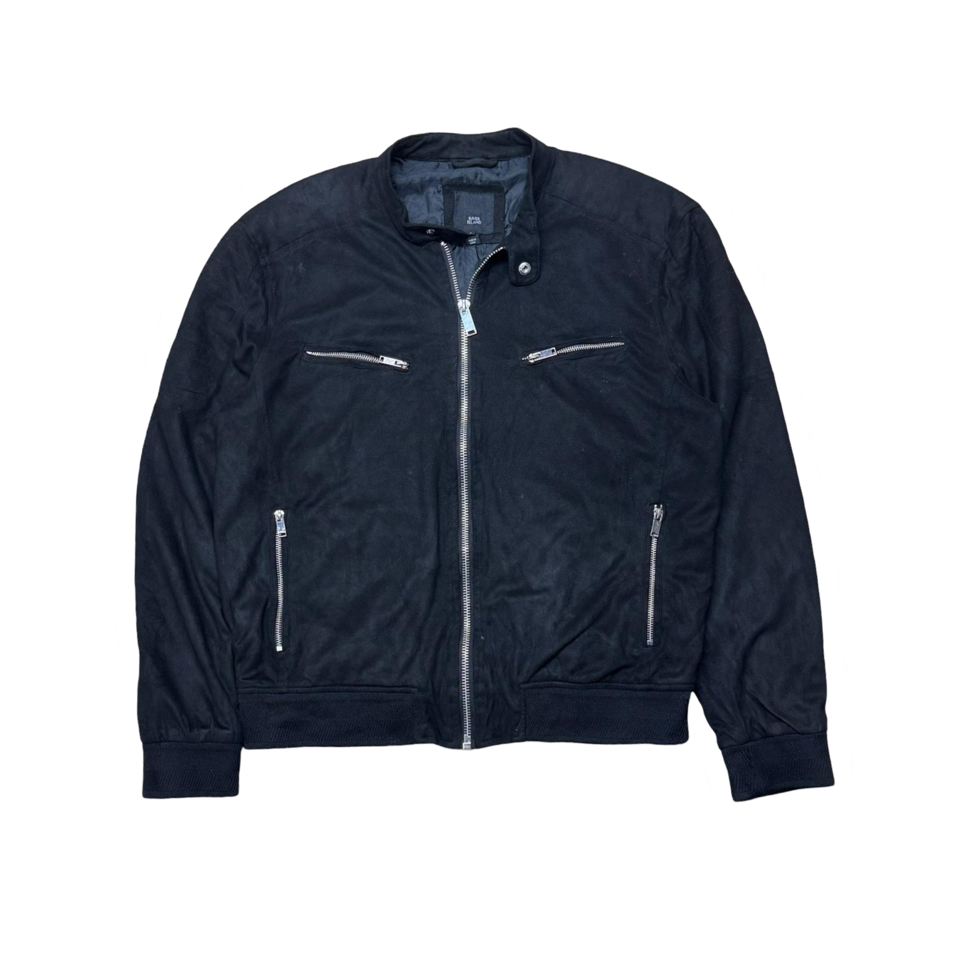 River Island Black Biker Jacket | Medium