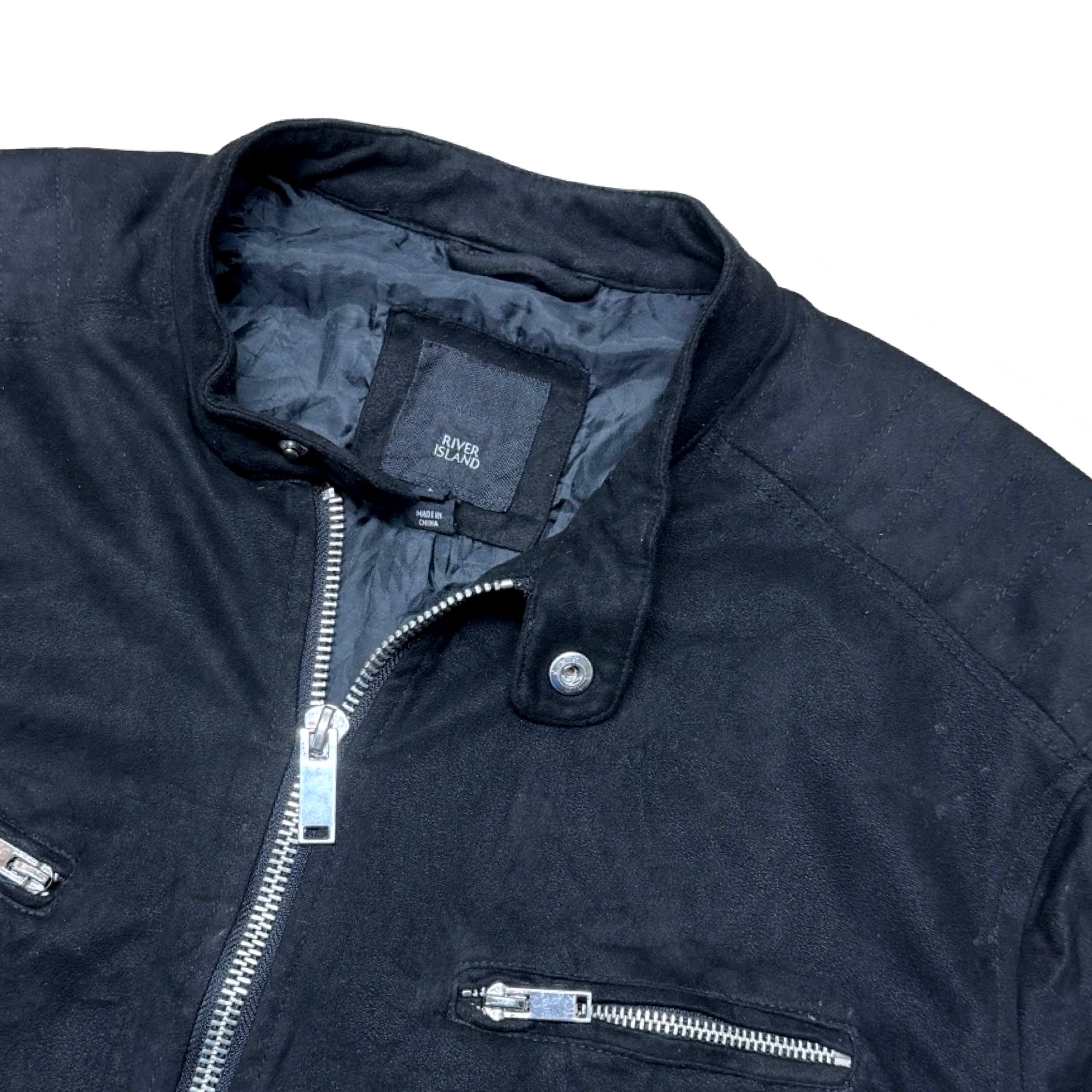 River Island Black Biker Jacket | Medium