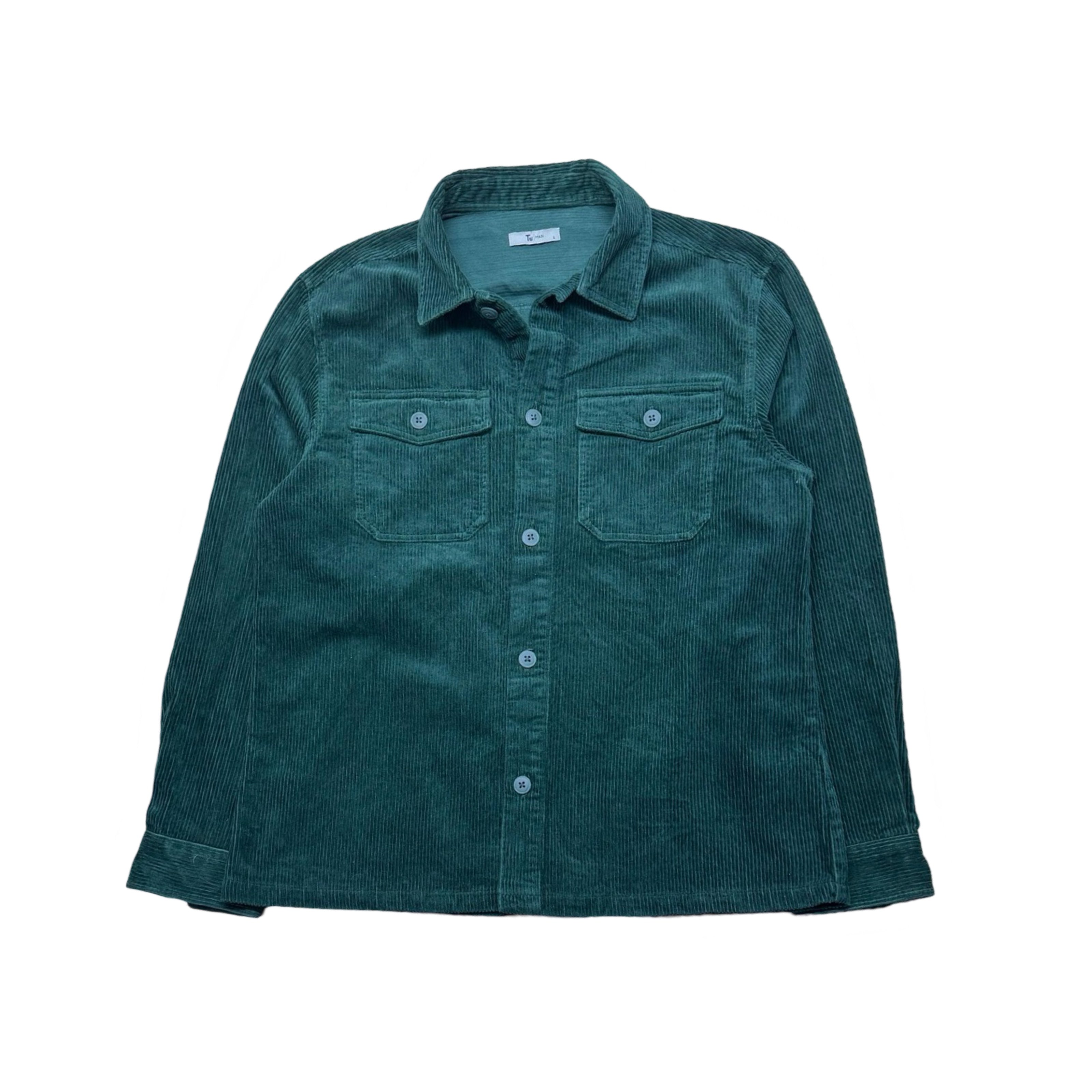 TU Men Green Corduroy OverShirt Jacket | Large