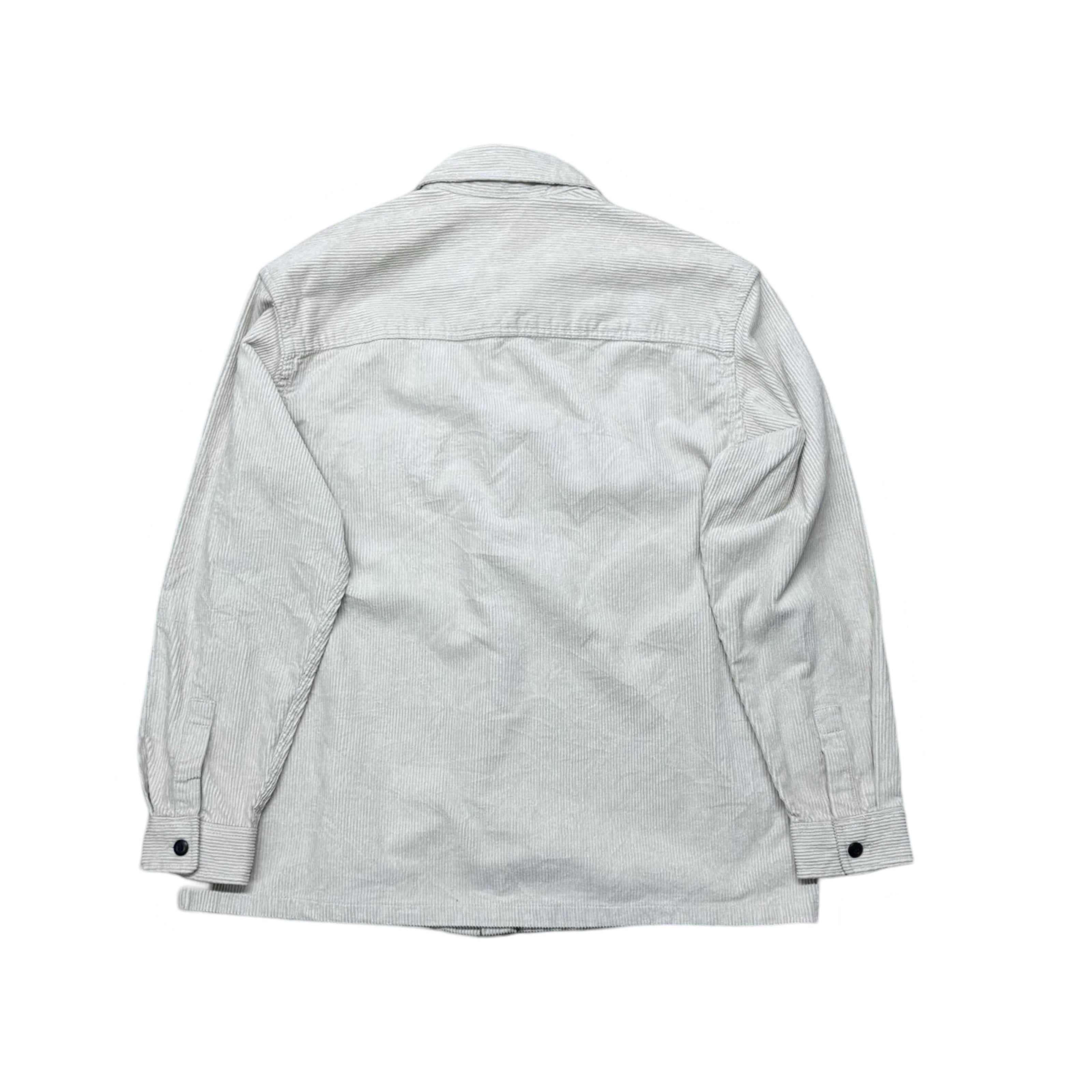 H&M Off-White Relaxed Fit Corduroy Overshirt Jacket | Medium/Large