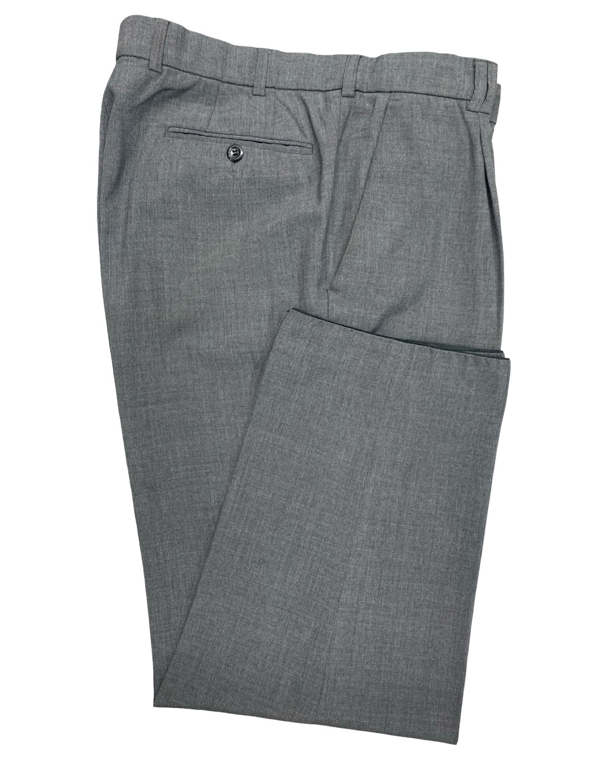 Comfort Stretch Gray Pleated Dress Trousers